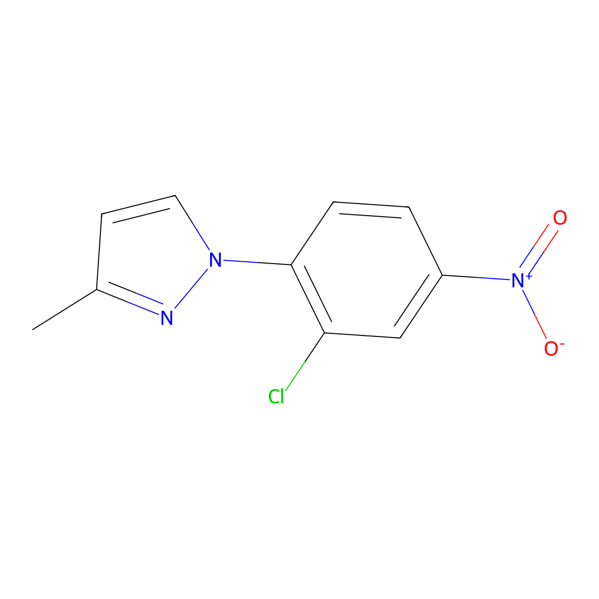 1-(2-chloro-4-nitrophenyl)-3-methyl-1H-pyrazole molecular structure, CAS 1260379-42-7