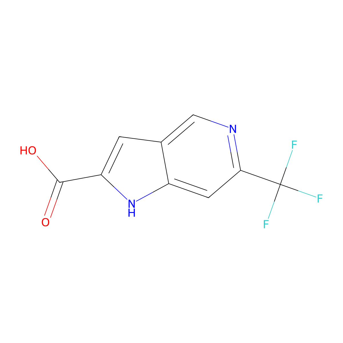 6-Trifluoromethyl-5-azaindole-2-carboxylic acid molecular structure, CAS 1260381-24-5