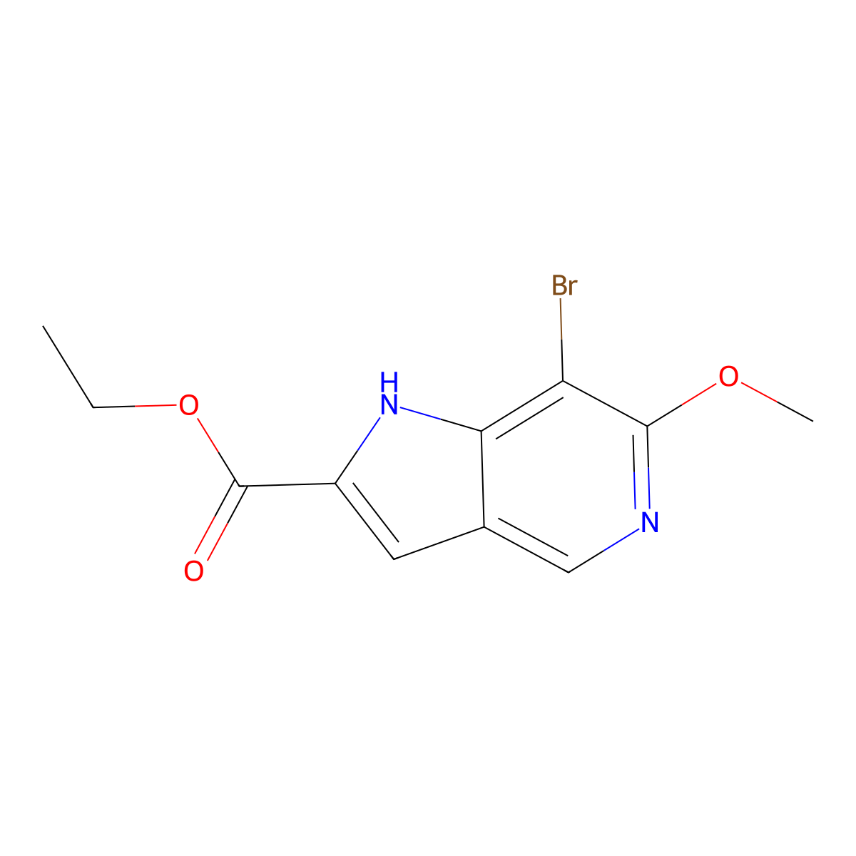 7-Bromo-6-methoxy-5-azaindole-2-carboxylic acid ethyl ester molecular structure, CAS 1260381-26-7