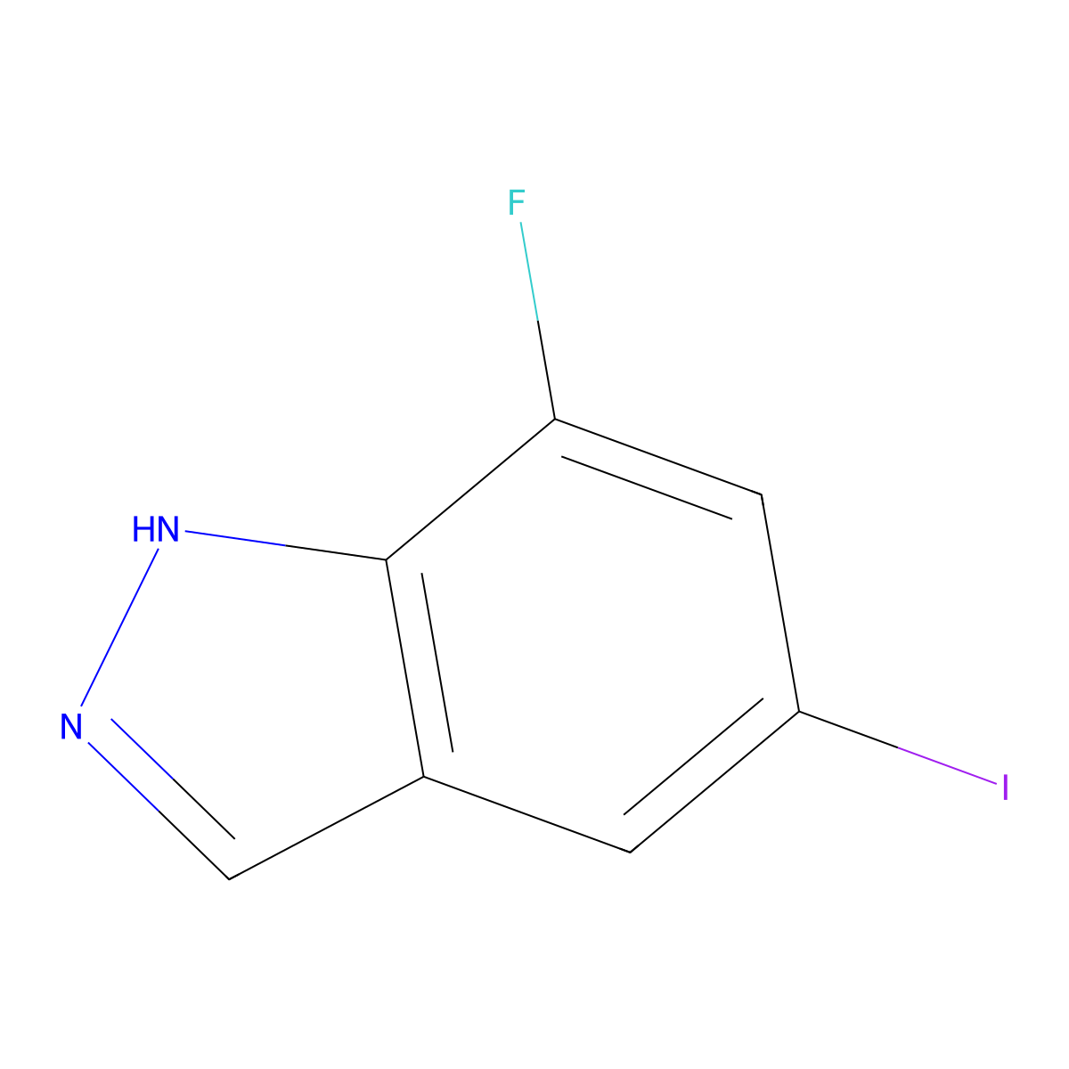 7-Fluoro-5-iodo-1H-indazole molecular structure, CAS 1260381-29-0