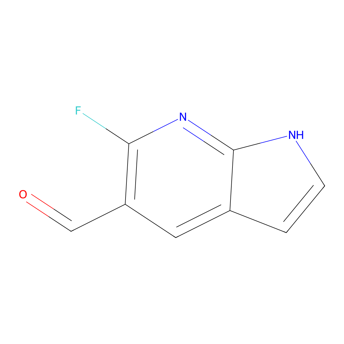 6-fluoro-1H-pyrrolo[2,3-b]pyridine-5-carbaldehyde molecular structure, CAS 1260381-30-3