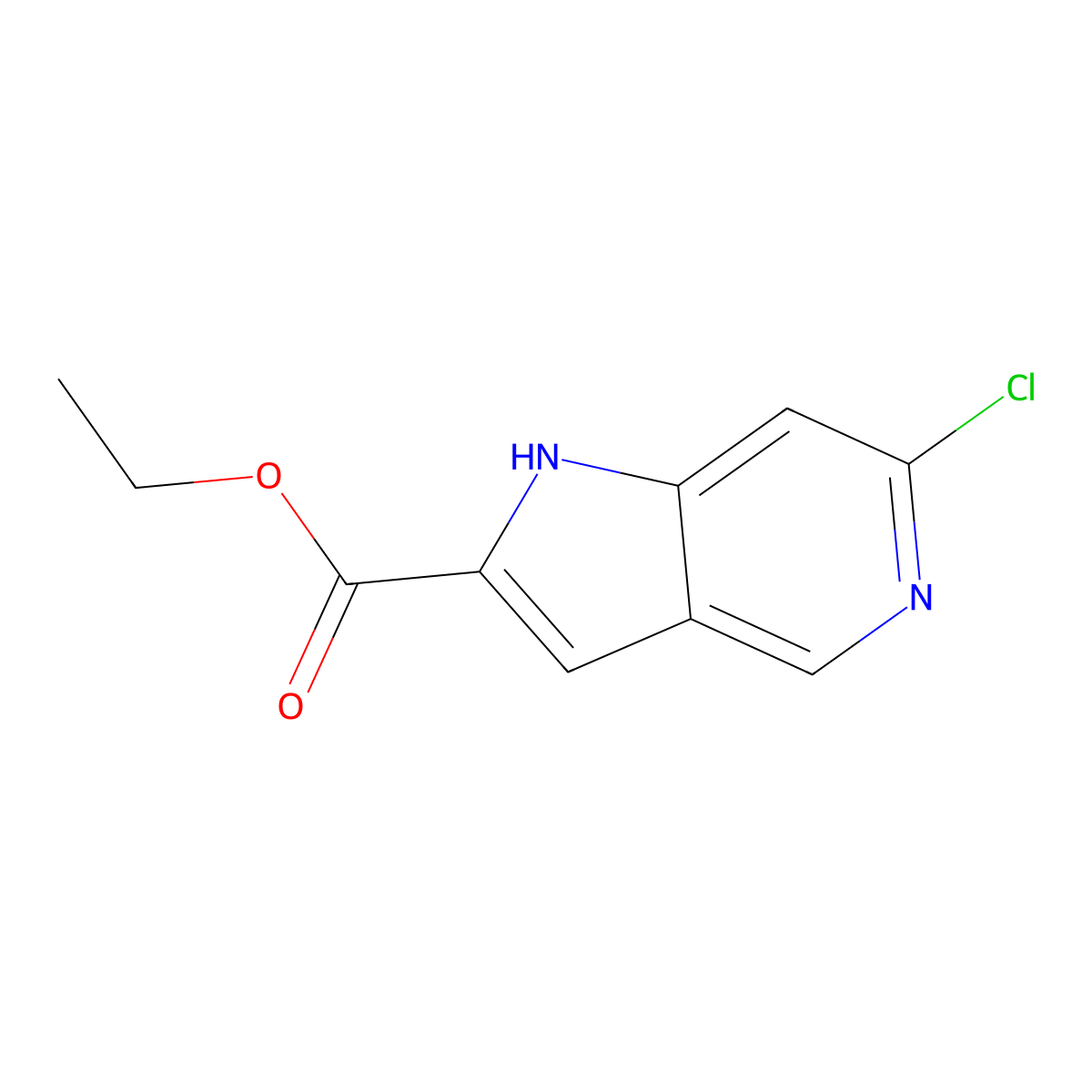 6-Chloro-5-azaindole-2-carboxylic acid ethyl ester molecular structure, CAS 1260381-43-8