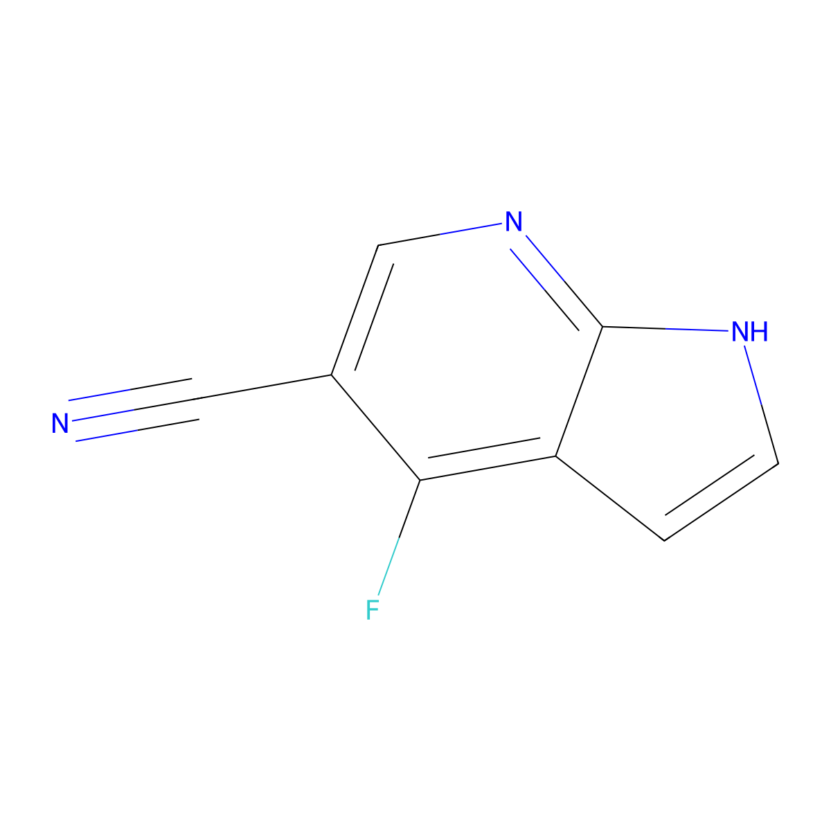 4-Fluoro-1h-pyrrolo[2,3-b]pyridine-5-carbonitrile molecular structure, CAS 1260381-44-9