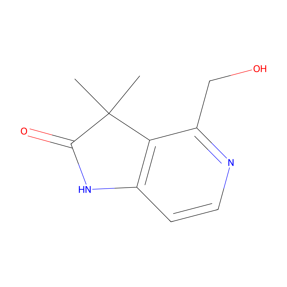 4-(Hydroxymethyl)-3,3-dimethyl-1,3-dihydro-2H-pyrrolo[3,2-c]pyridin-2-one molecular structure, CAS 1260381-45-0