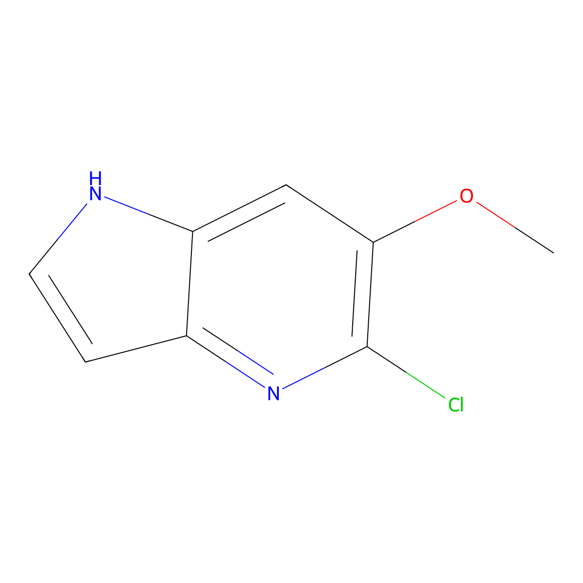 5-Chloro-6-methoxy-1H-pyrrolo[3,2-b]pyridine molecular structure, CAS 1260381-49-4