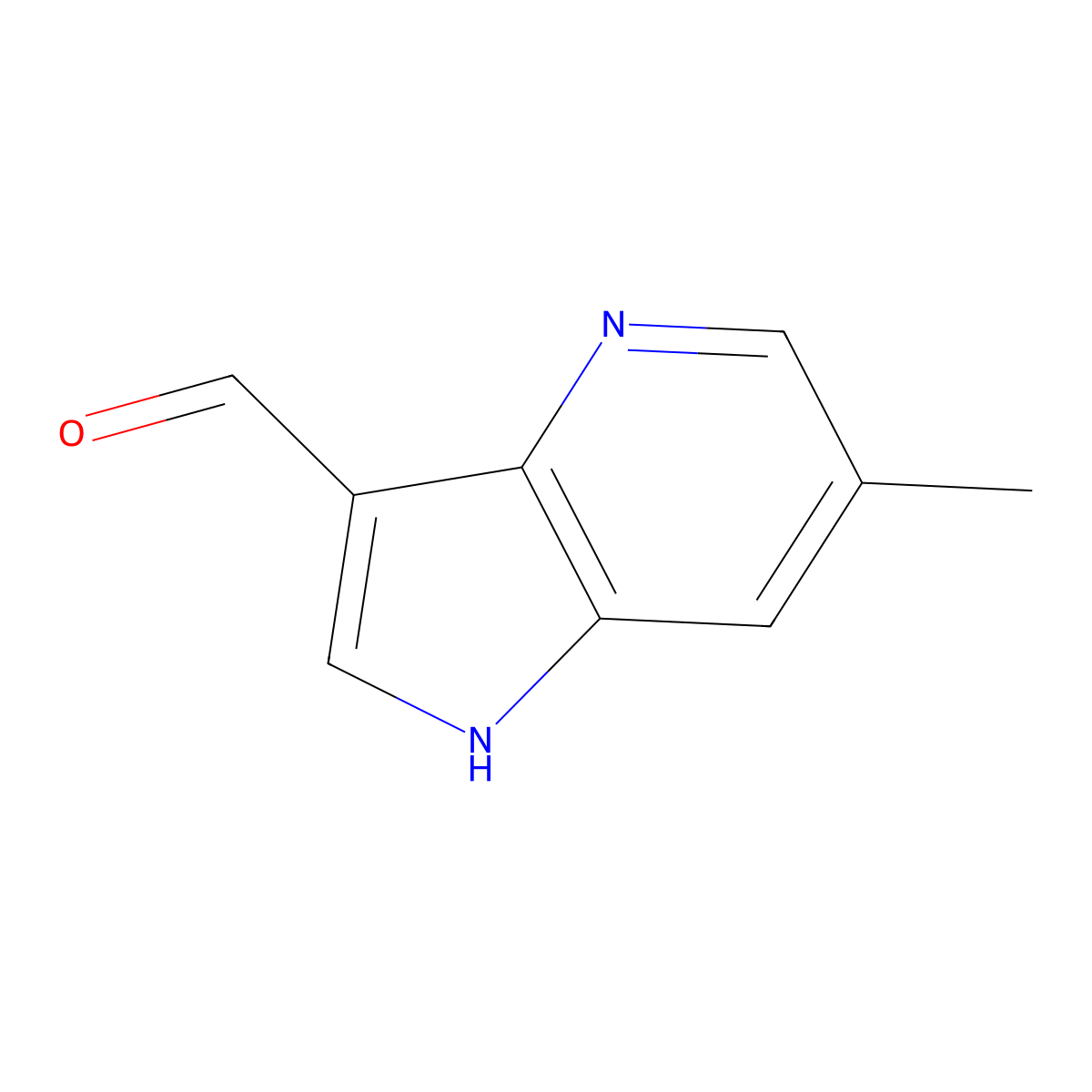 6-Methyl-1H-pyrrolo[3,2-b]pyridine-3-carbaldehyde molecular structure, CAS 1260381-59-6