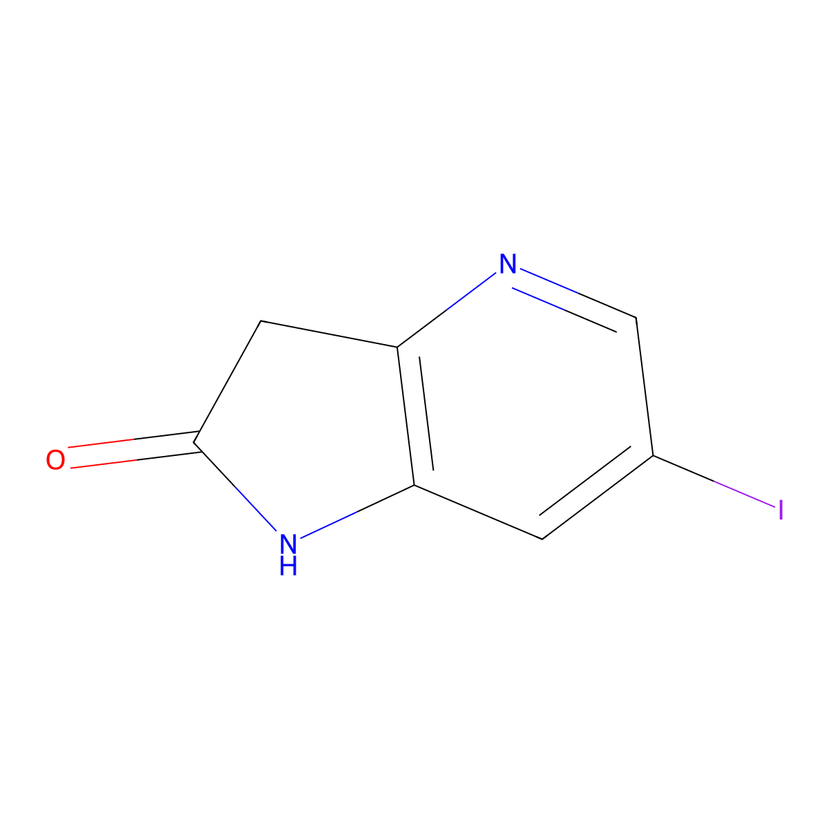 6-Iodo-1H-pyrrolo[3,2-b]pyridin-2(3H)-one molecular structure, CAS 1260381-60-9