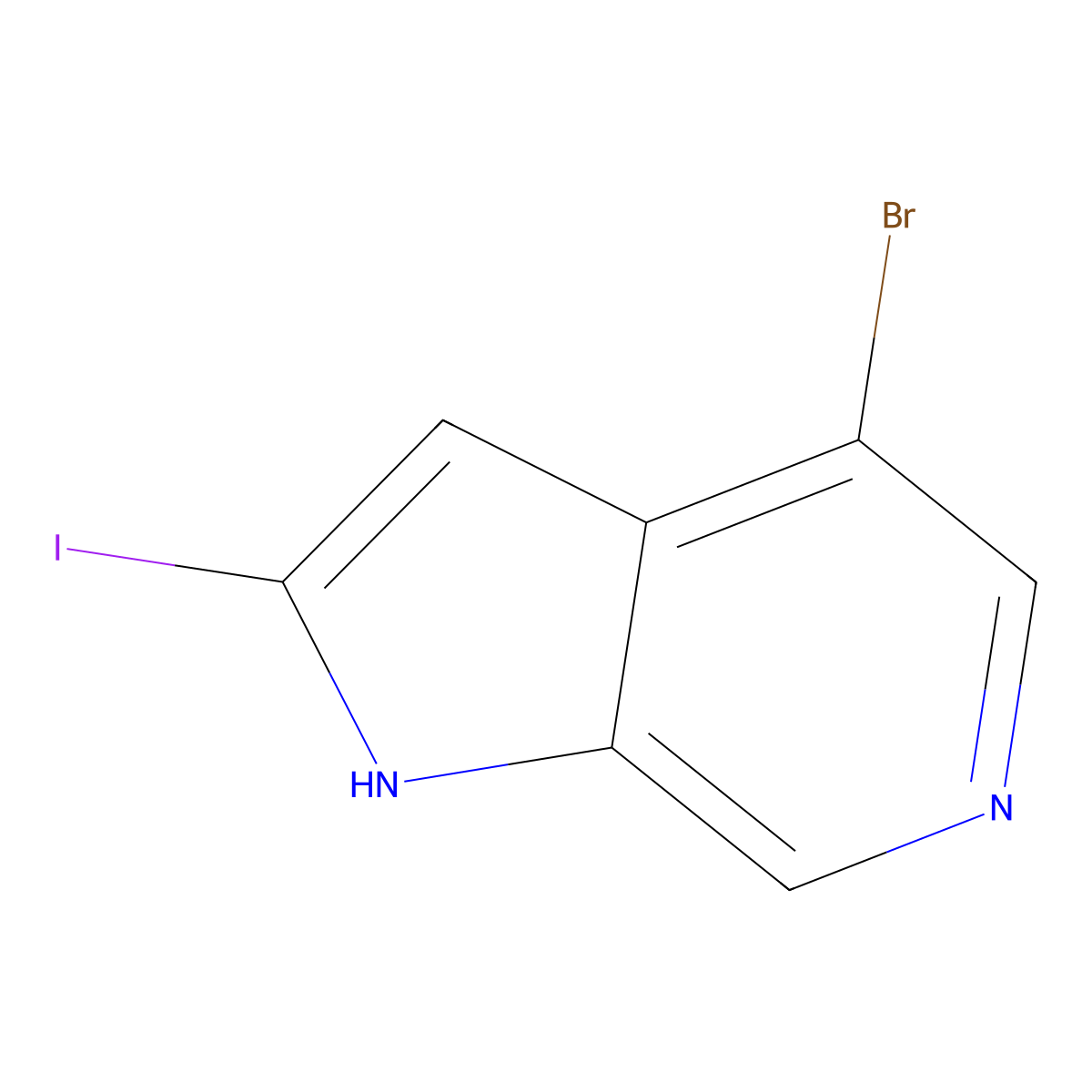 4-bromo-2-iodo-1H-pyrrolo[2,3-c]pyridine molecular structure, CAS 1260381-74-5