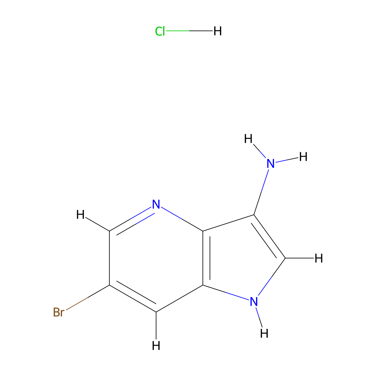 6-Bromo-1H-pyrrolo[3,2-b]pyridin-3-amine hydrochloride molecular structure, CAS 1260381-81-4