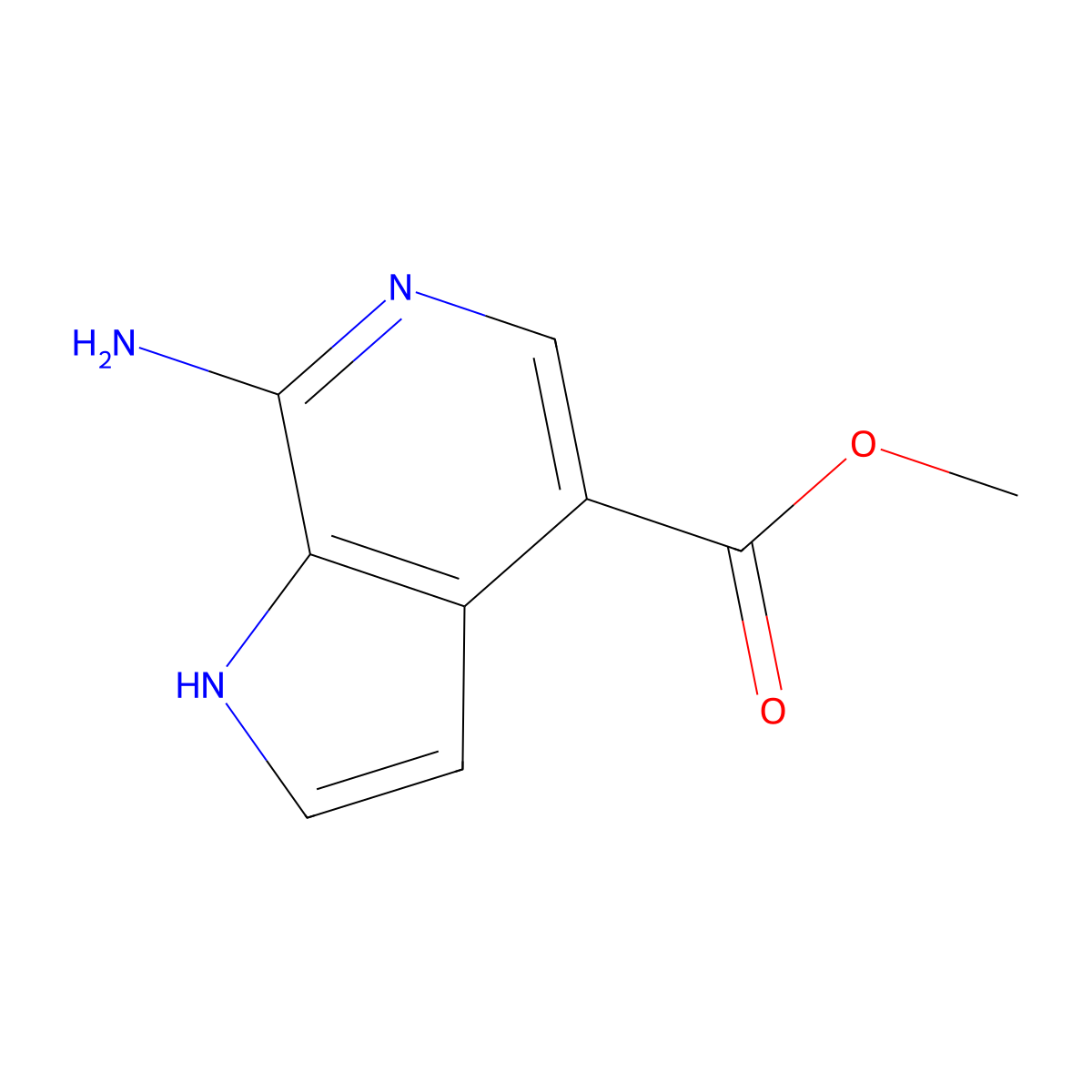 Methyl 7-amino-1h-pyrrolo[2,3-c]pyridine-4-carboxylate molecular structure, CAS 1260381-99-4