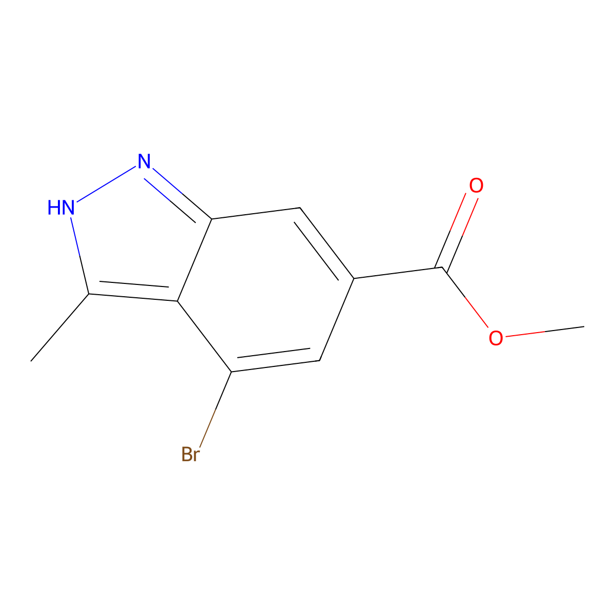 Methyl 4-bromo-3-methyl-1H-indazole-6-carboxylate molecular structure, CAS 1260382-01-1