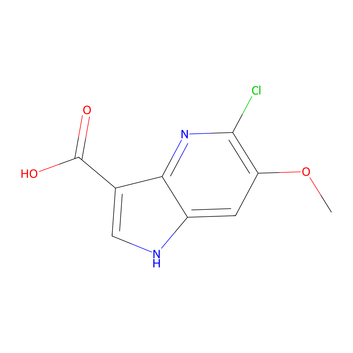 5-Chloro-6-methoxy-4-azaindole-3-carboxylic acid molecular structure, CAS 1260382-12-4