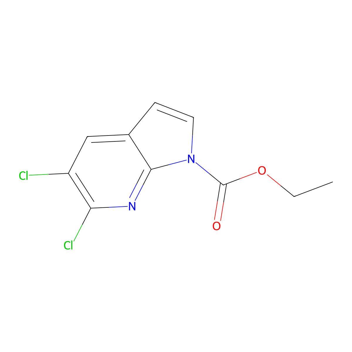 5,6-Dichloro-1-ethoxycarbonyl-7-azaindole molecular structure, CAS 1260382-15-7