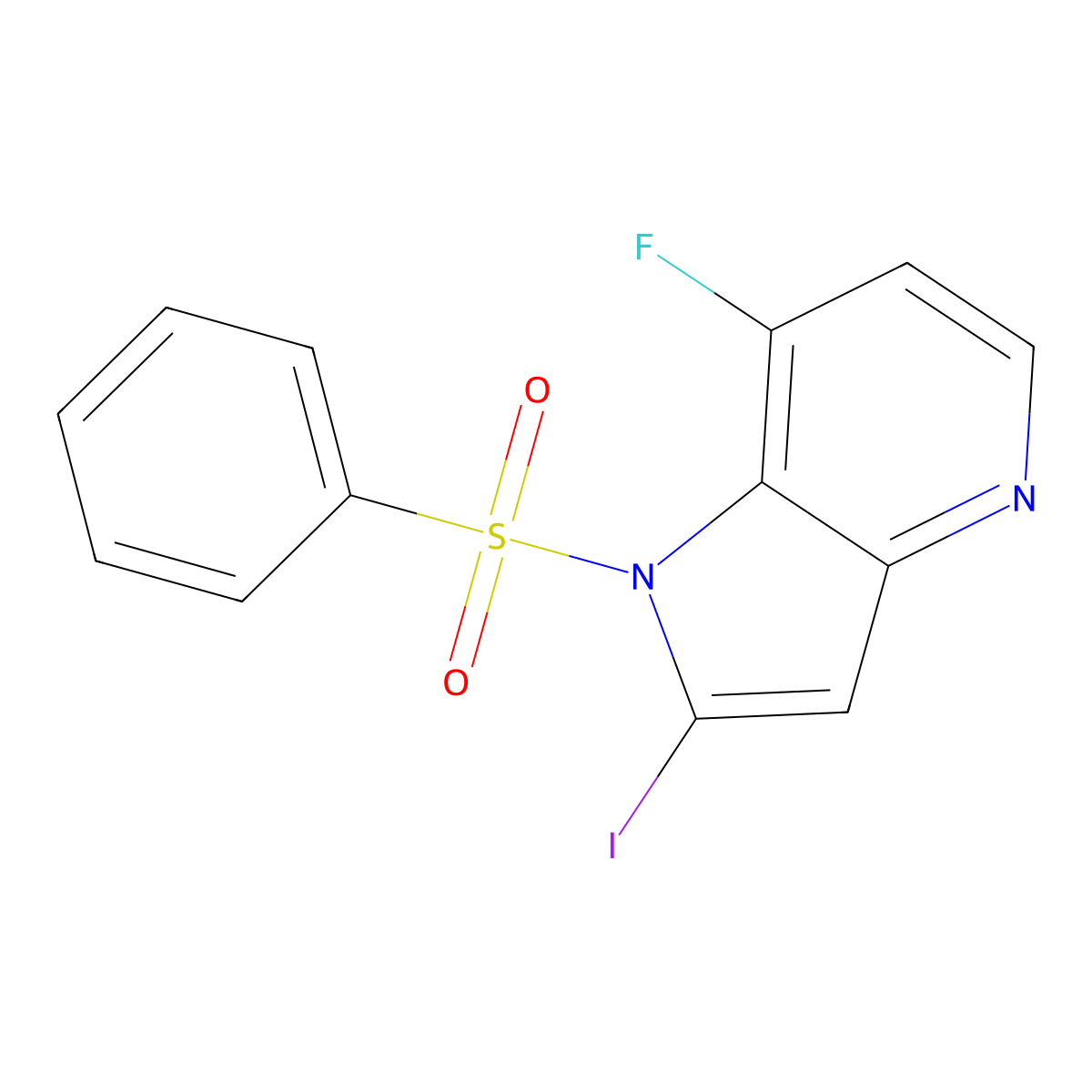 7-Fluoro-2-iodo-1-(phensulfonyl)-4-azaindole molecular structure, CAS 1260382-19-1
