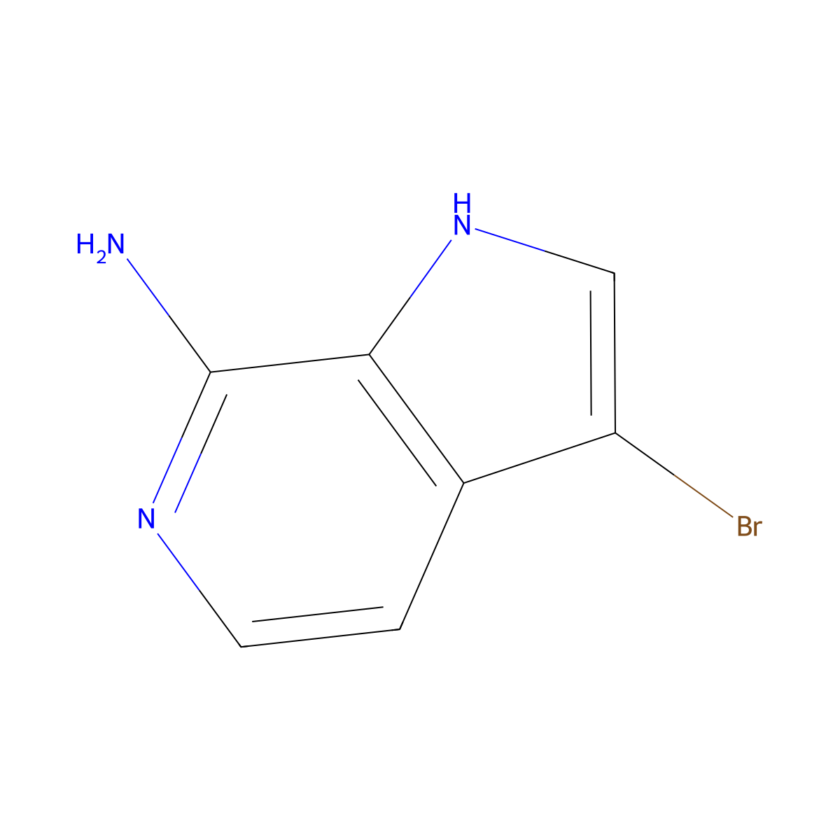 3-bromo-1H-pyrrolo[2,3-c]pyridin-7-amine molecular structure, CAS 1260382-20-4