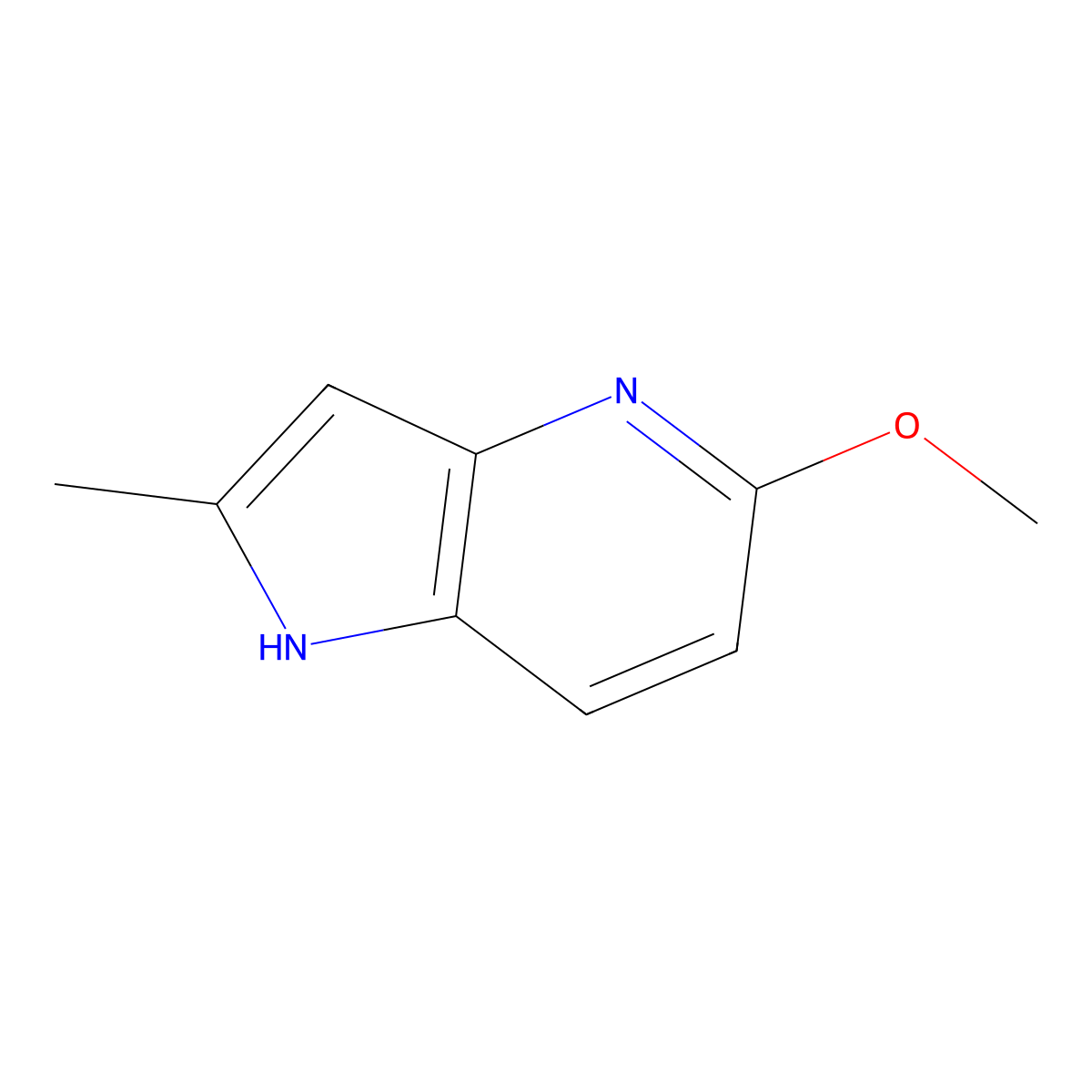 5-methoxy-2-methyl-1H-pyrrolo[3,2-b]pyridine molecular structure, CAS 1260382-25-9