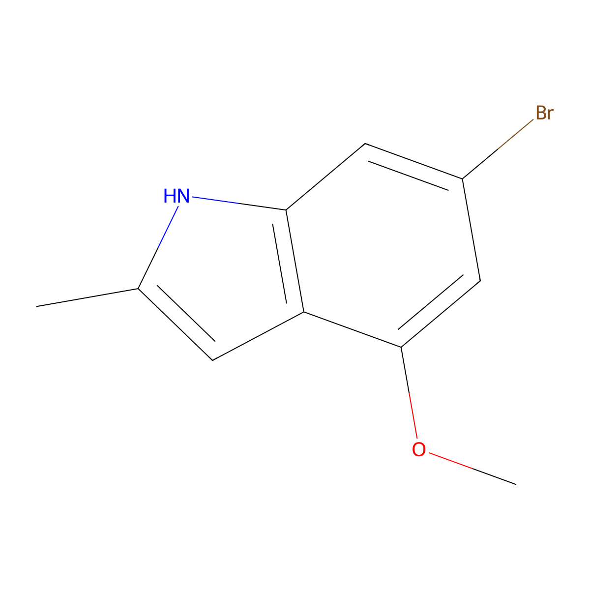 6-Bromo-4-methoxy-2-methyl-1H-indole molecular structure, CAS 1260382-29-3