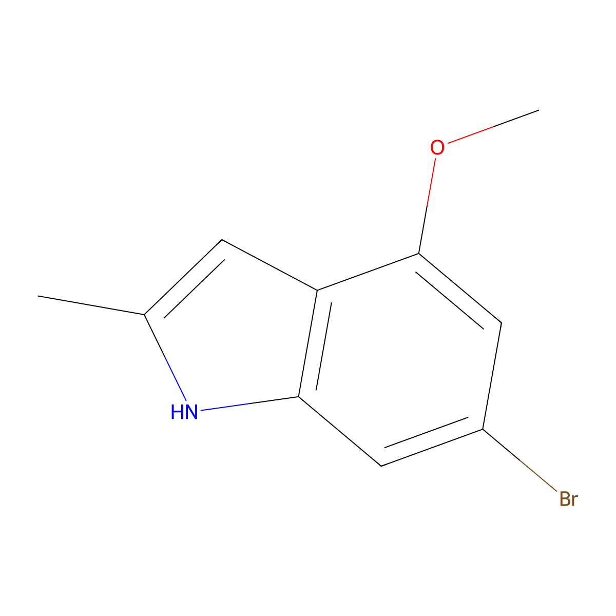 6-Bromo-4-methoxy-2-methyl-1H-indole molecular structure, CAS 1260382-29-3