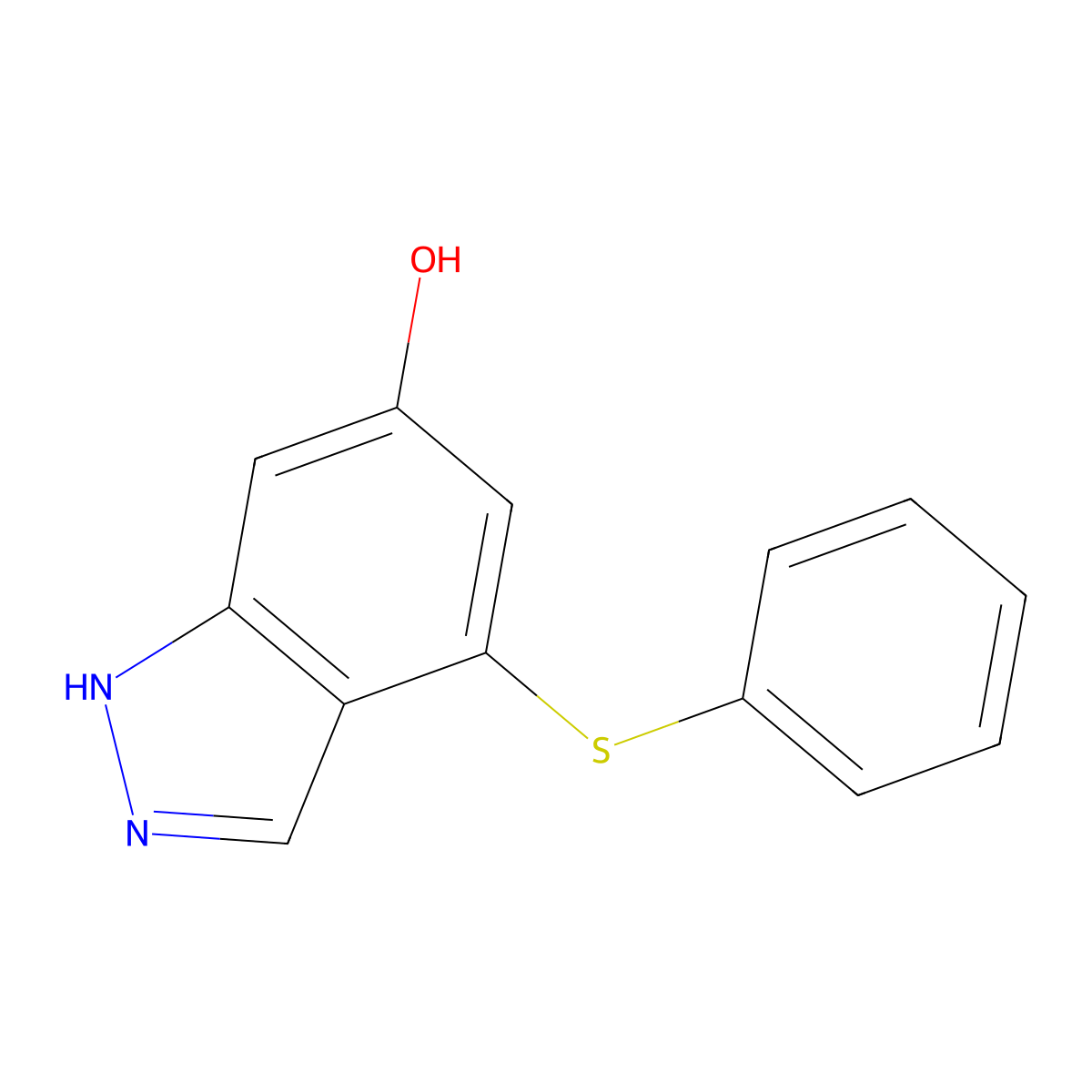 6-Hydroxy-4-phenylthioindazole molecular structure, CAS 1260382-39-5