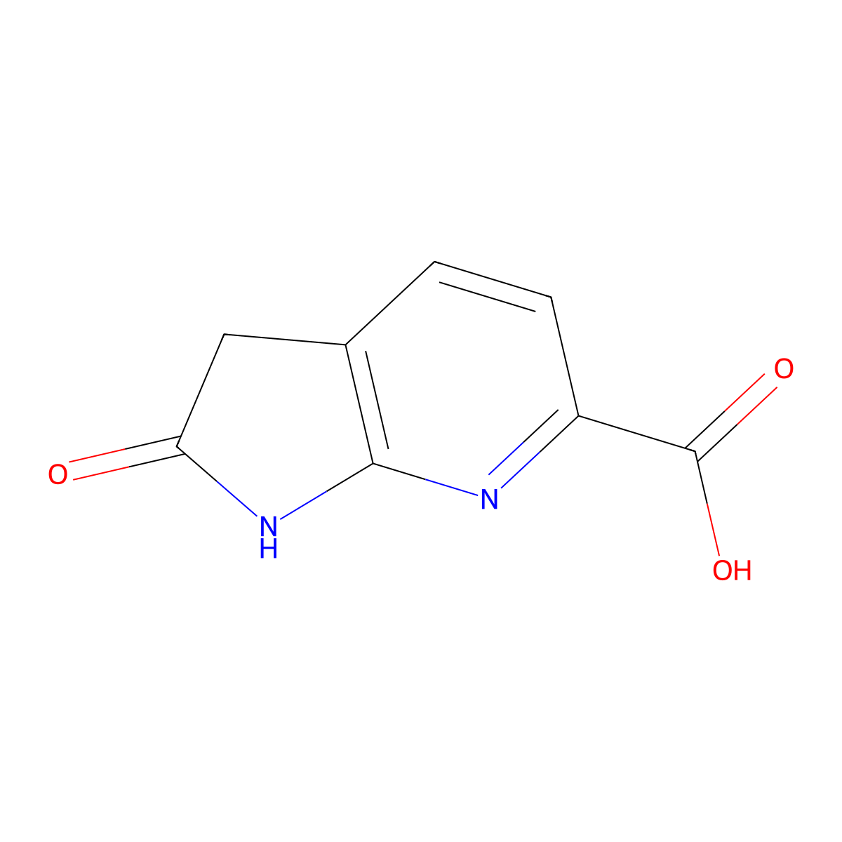 2-Oxo-3,7-dihydro-2h-pyrrolo[2,3-b]pyridine-6-carboxylic acid molecular structure, CAS 1260382-42-0
