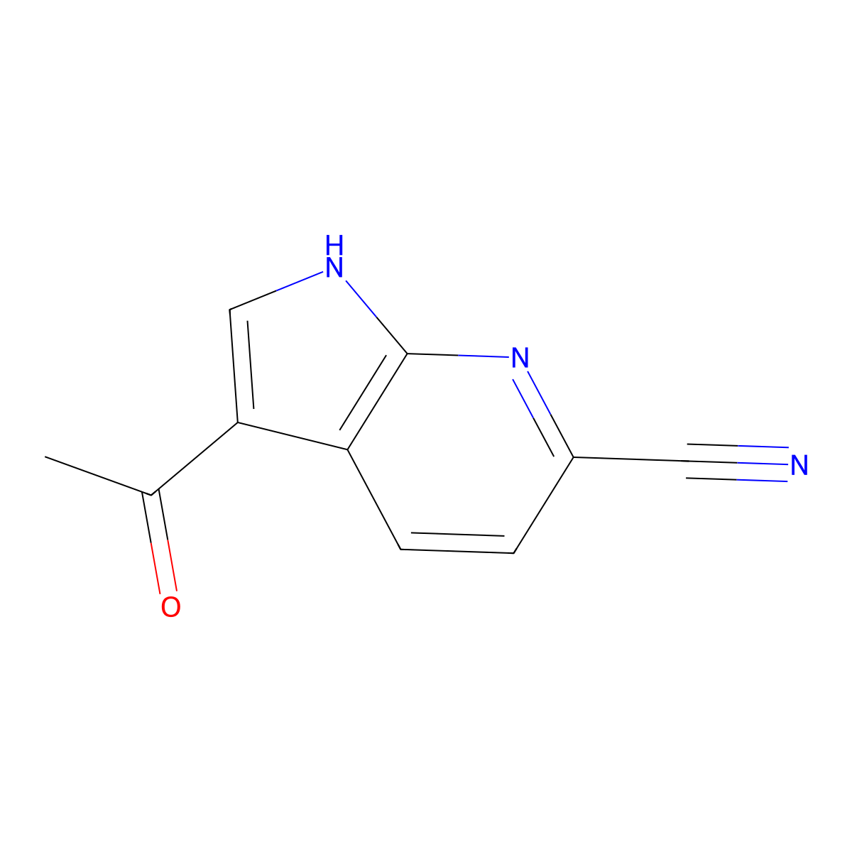 3-Acetyl-6-cyano-7-azaindole molecular structure, CAS 1260382-51-1