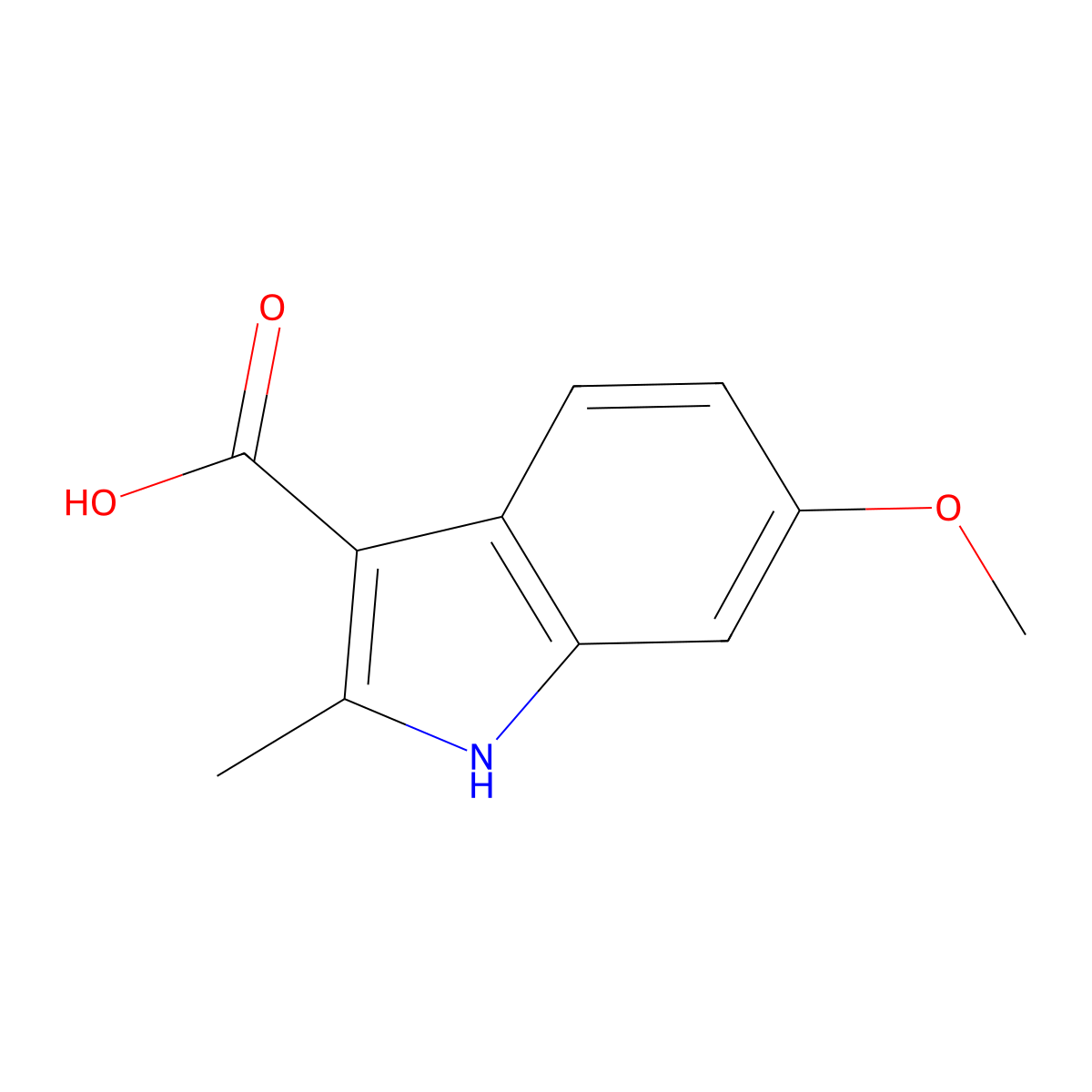 6-methoxy-2-methyl-1H-indole-3-carboxylic acid molecular structure, CAS 1260382-52-2