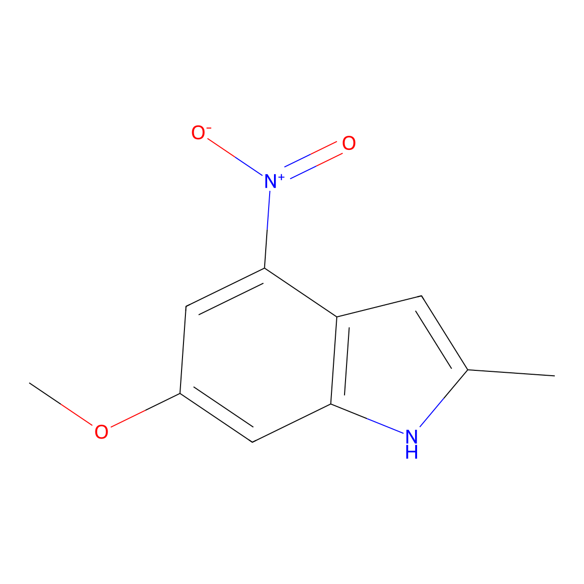6-Methoxy-2-methyl-4-nitro-1H-indole molecular structure, CAS 1260382-56-6