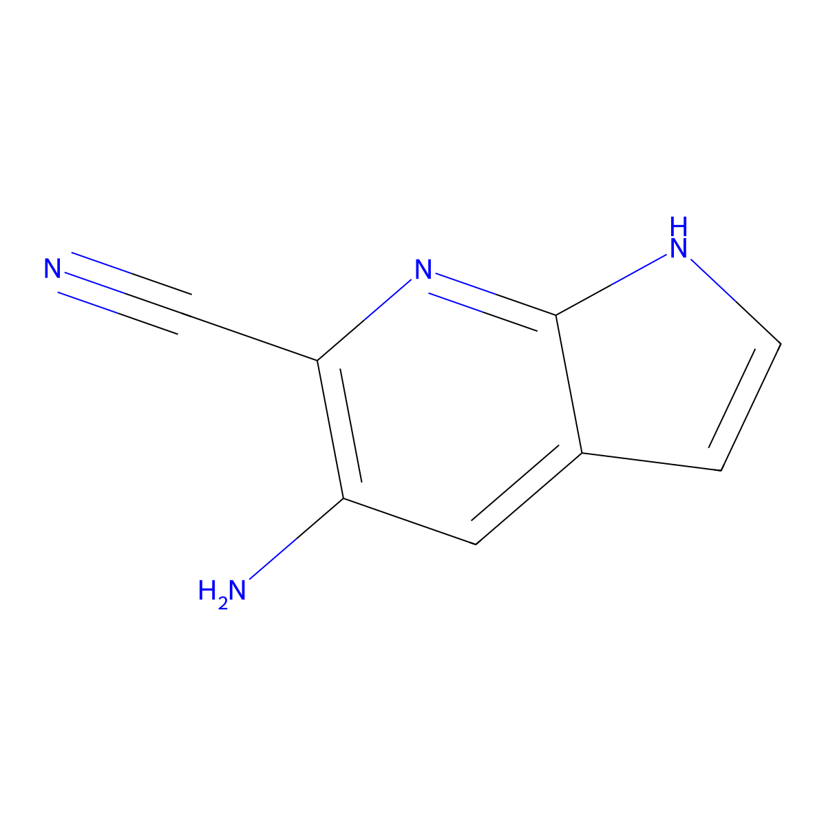 5-amino-1H-pyrrolo[2,3-b]pyridine-6-carbonitrile molecular structure, CAS 1260382-65-7