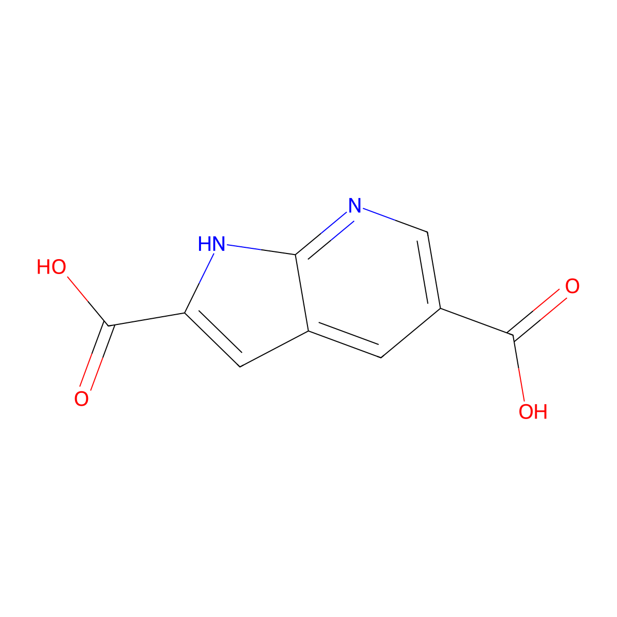 7-Azaindole-2,5-dicarboxylic acid molecular structure, CAS 1260382-66-8