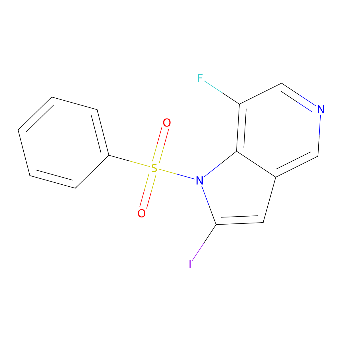 1-(Phenylsulfonyl)-7-fluoro-2-iodo-5-azaindole molecular structure, CAS 1260382-68-0