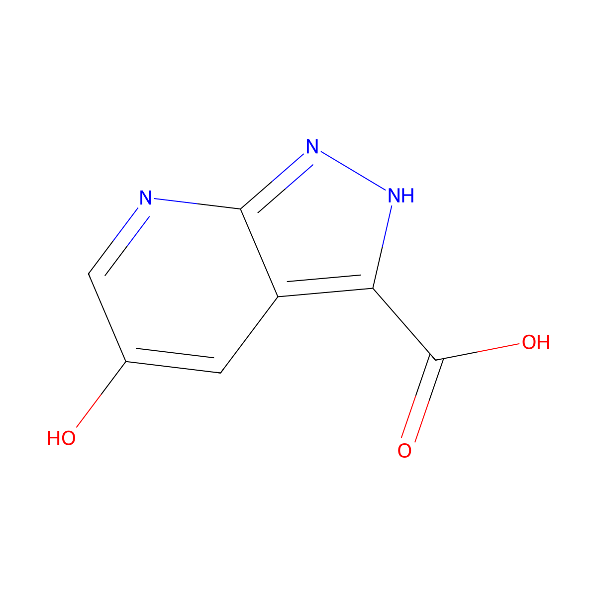 5-Hydroxy-1H-pyrazolo[3,4-b]pyridine-3-carboxylic acid molecular structure, CAS 1260382-69-1