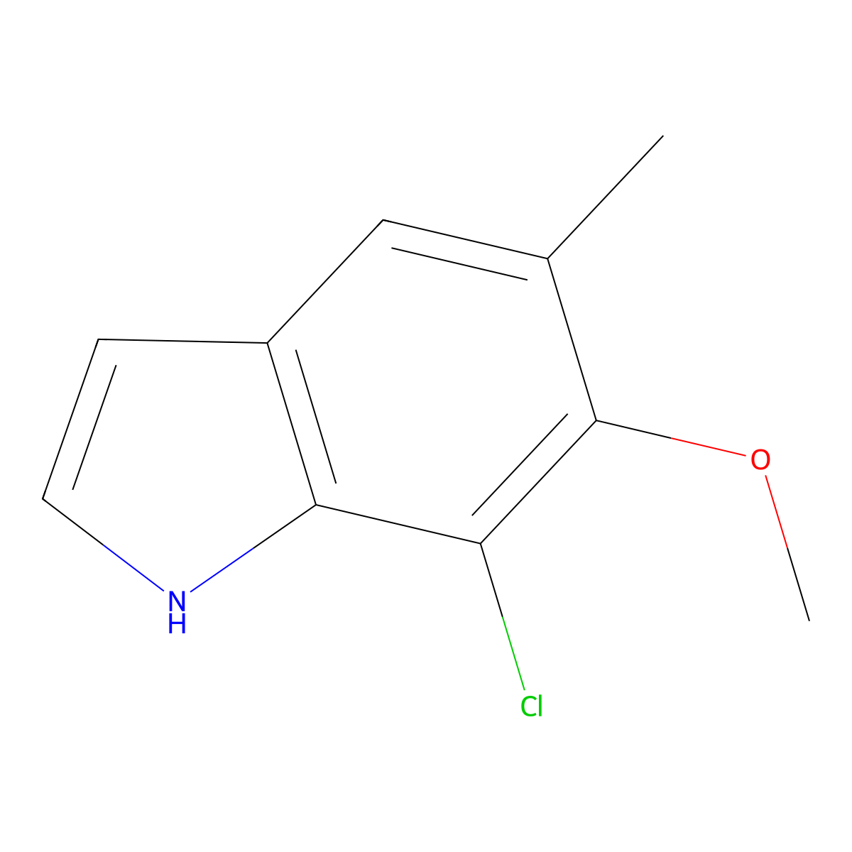 7-chloro-6-methoxy-5-methyl-1H-indole molecular structure, CAS 1260382-72-6