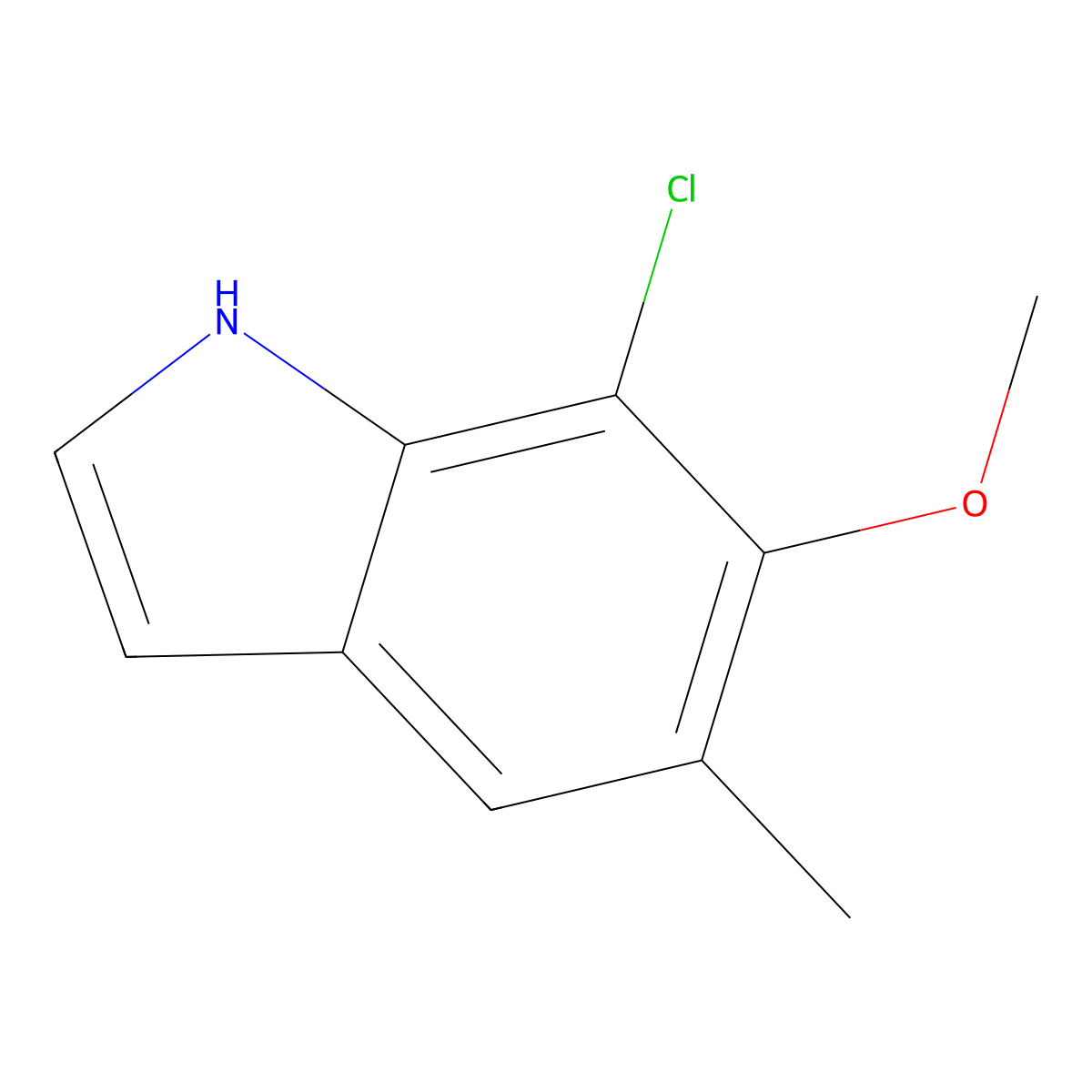 7-chloro-6-methoxy-5-methyl-1H-indole molecular structure, CAS 1260382-72-6