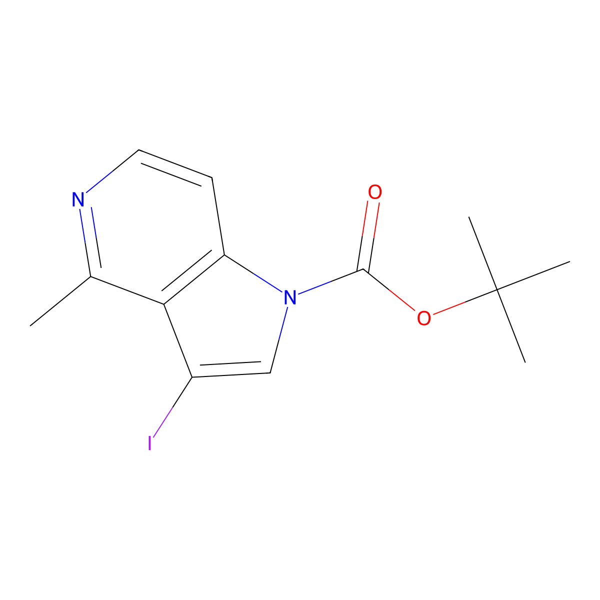 N-Boc-3-iodo-4-methyl-5-azaindole molecular structure, CAS 1260382-76-0