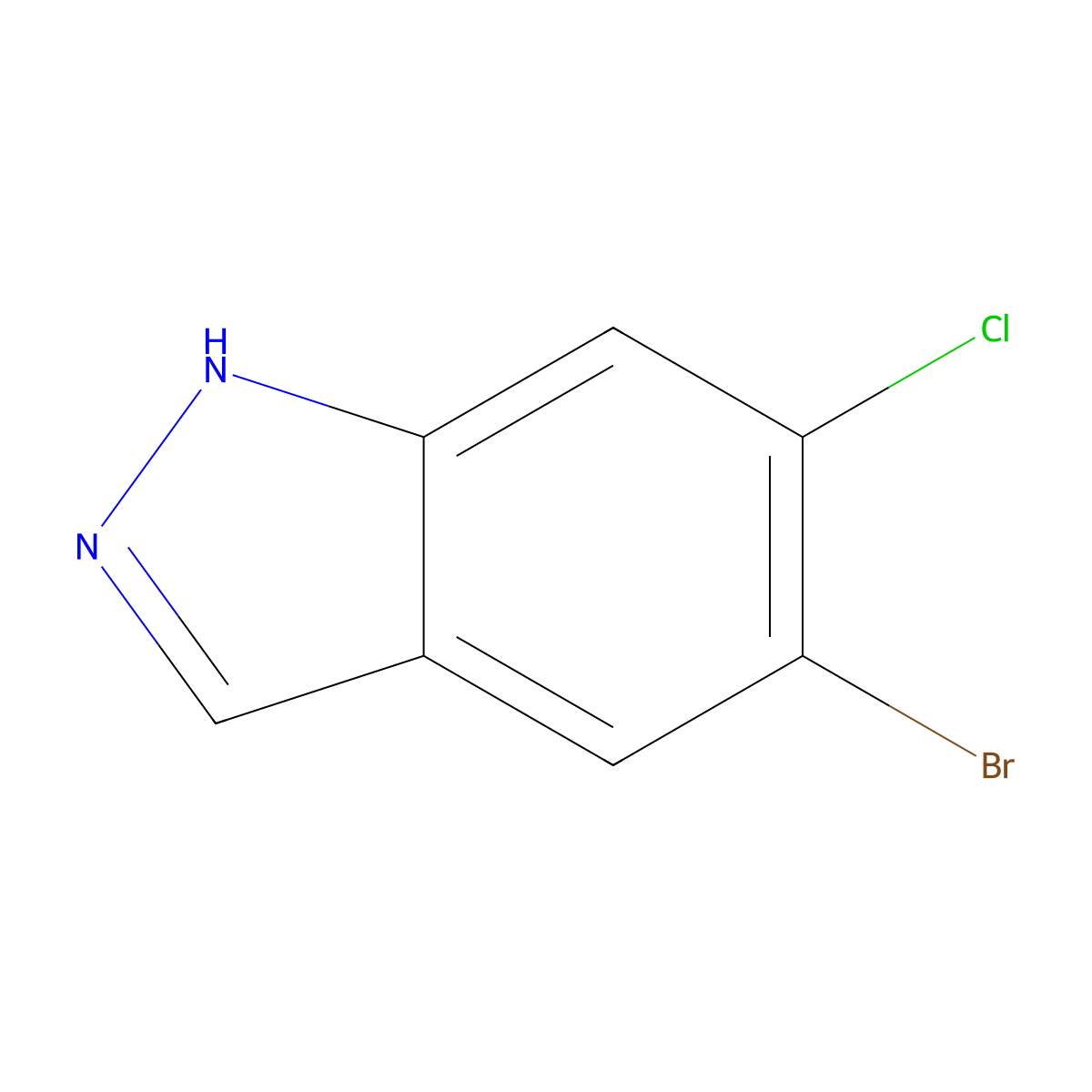 5-Bromo-6-chloro-1H-indazole molecular structure, CAS 1260382-77-1