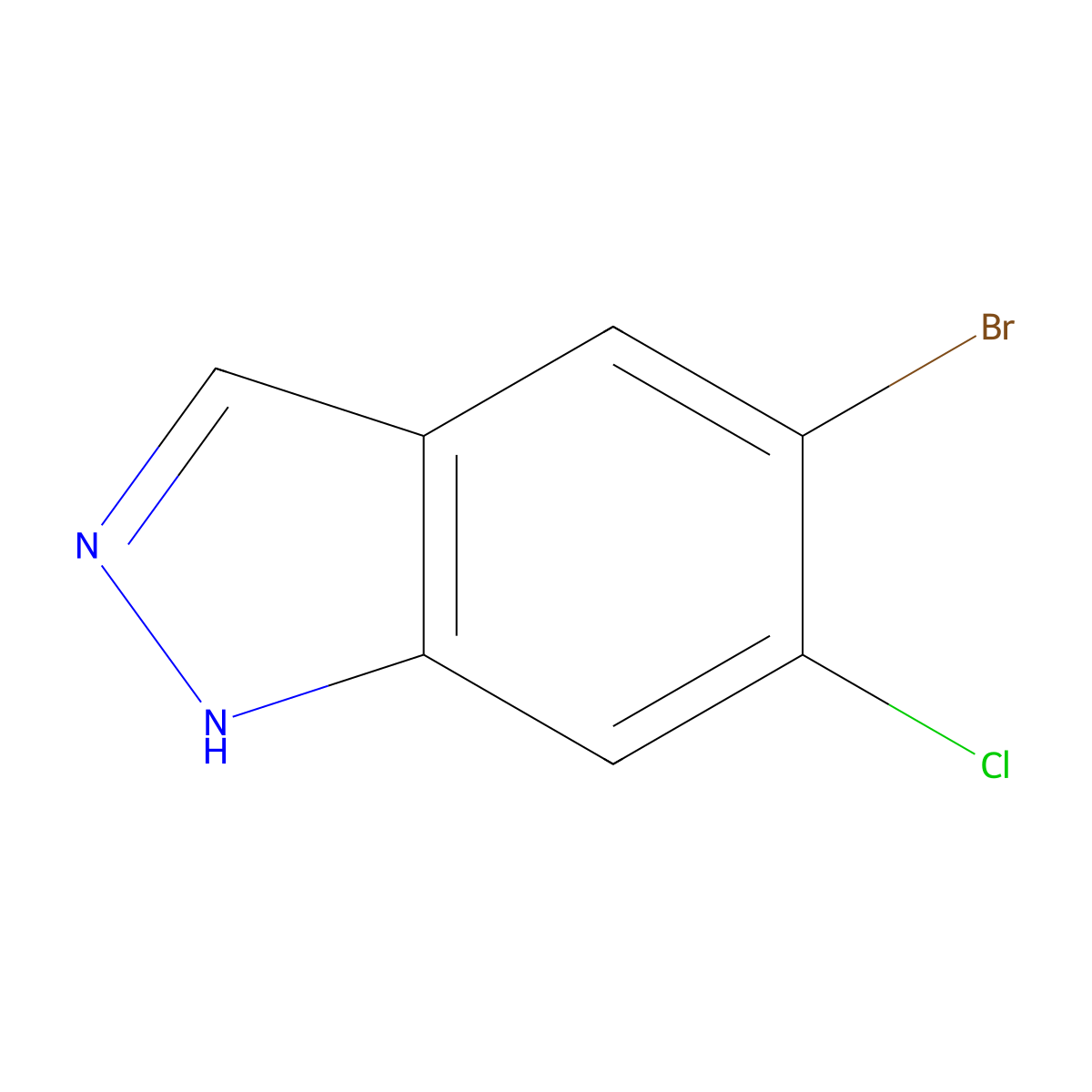 5-Bromo-6-chloro-1H-indazole molecular structure, CAS 1260382-77-1