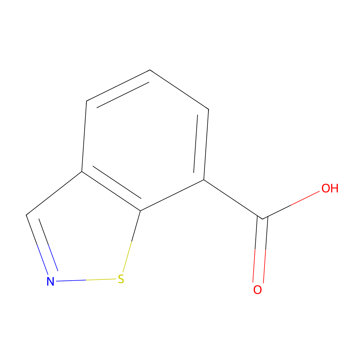 1,2-Benzothiazole-7-carboxylic acid molecular structure, CAS 1260382-80-6