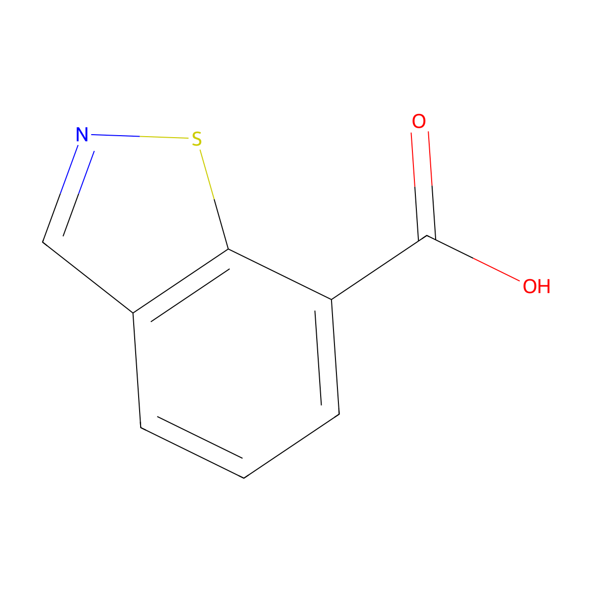 1,2-Benzothiazole-7-carboxylic acid molecular structure, CAS 1260382-80-6