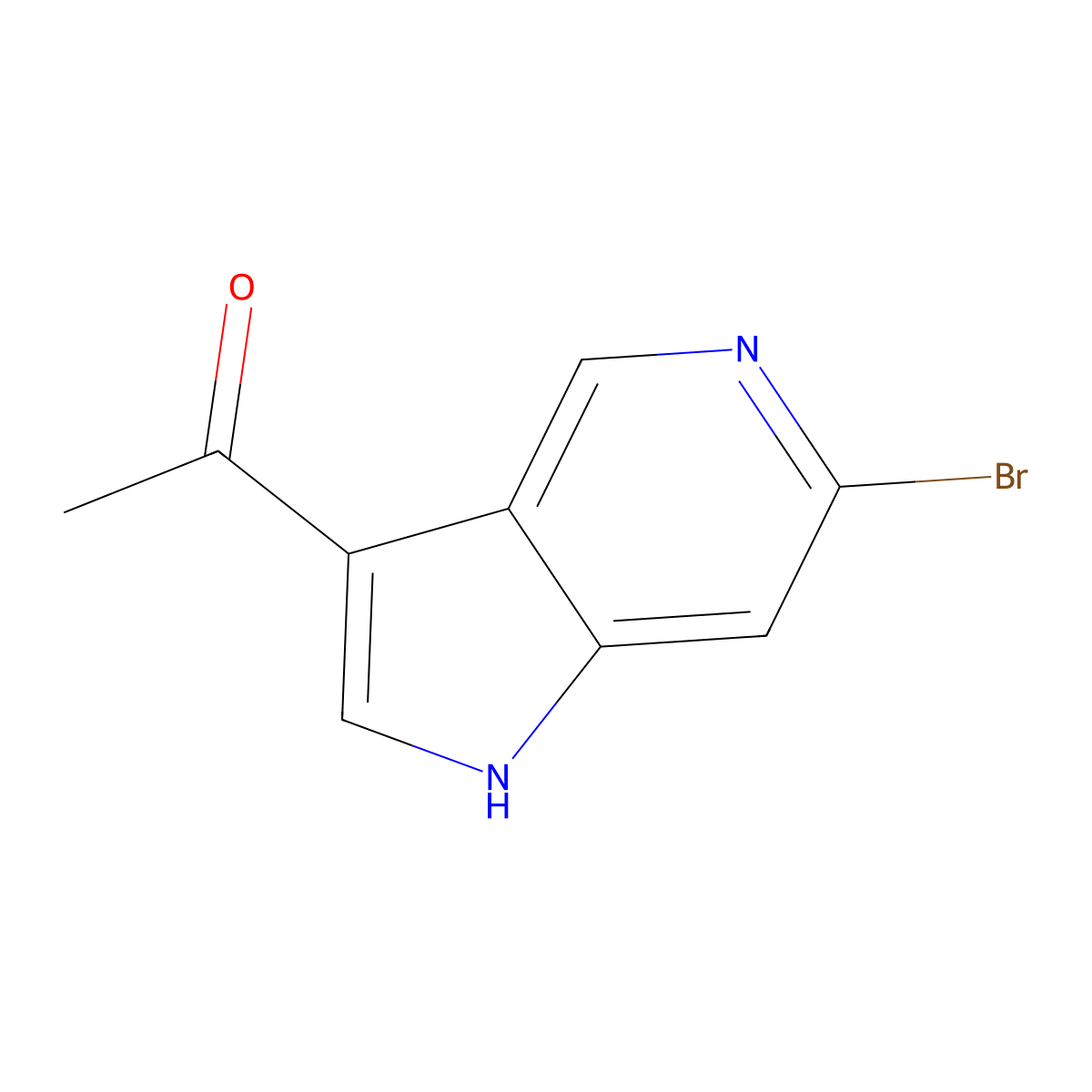 1-(6-Bromo-1H-pyrrolo[3,2-c]pyridin-3-yl)ethanone molecular structure, CAS 1260382-82-8