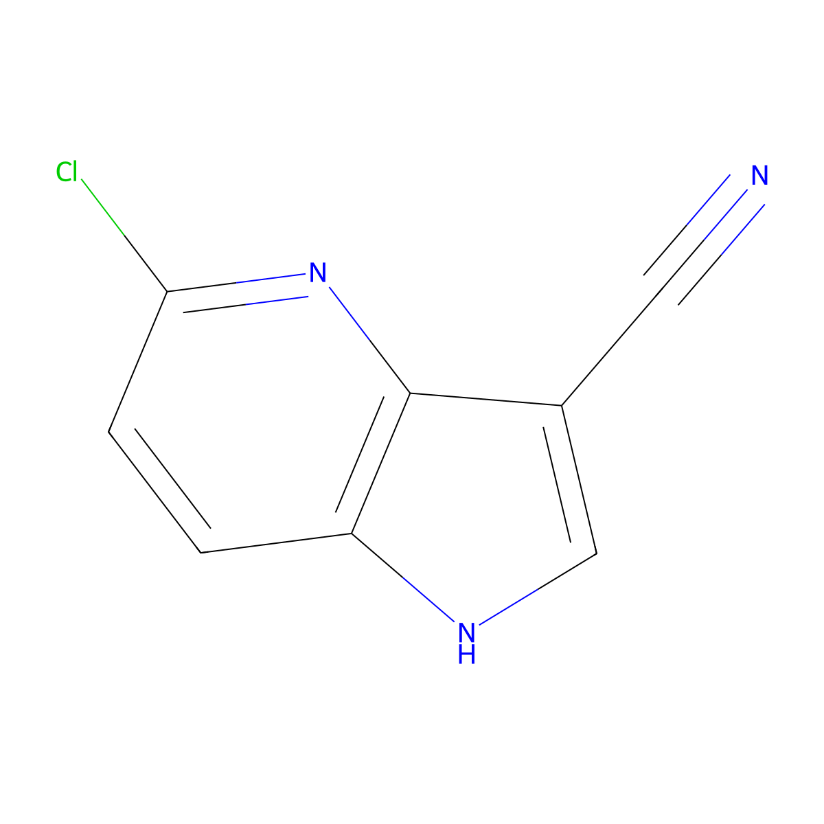 5-chloro-1H-pyrrolo[3,2-b]pyridine-3-carbonitrile molecular structure, CAS 1260382-96-4