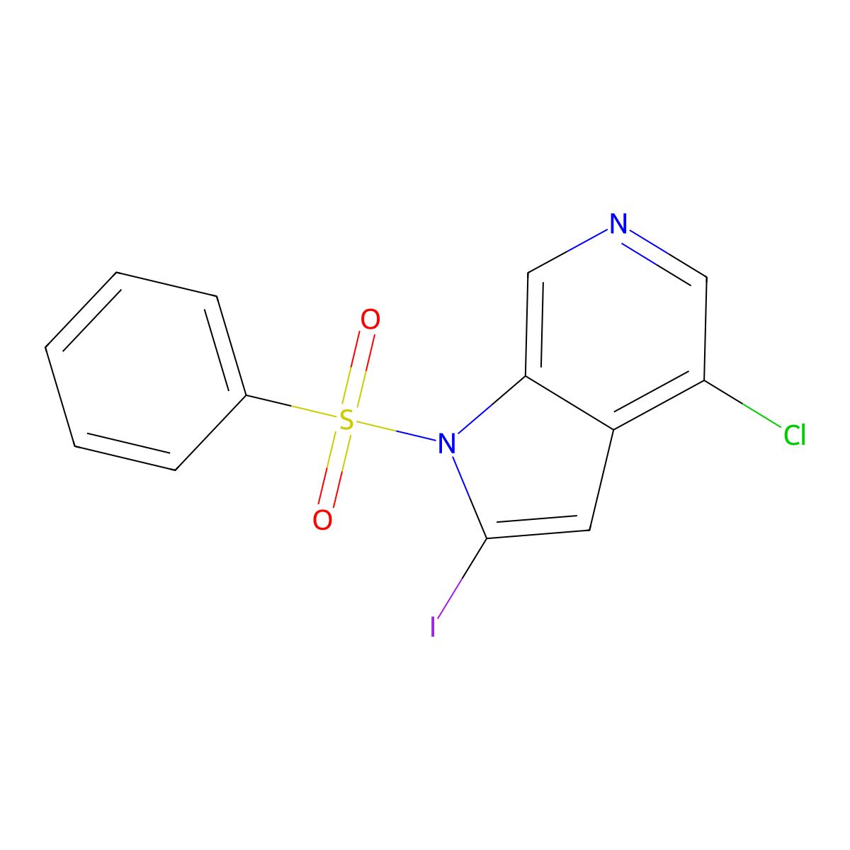 1-(Phenylsulfonyl)-4-chloro-2-iodo-6-azaindole molecular structure, CAS 1260382-97-5