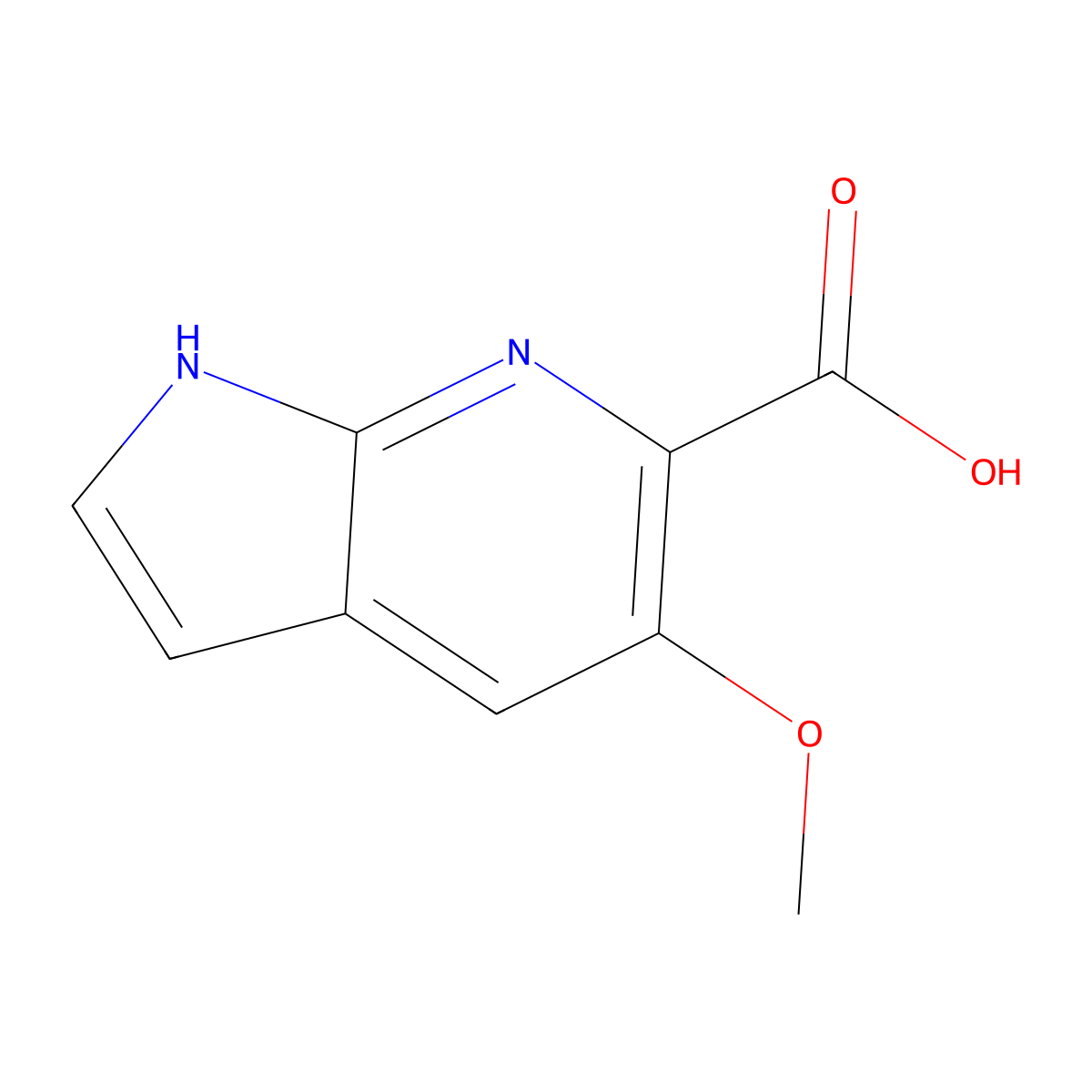 5-methoxy-1H-pyrrolo[2,3-b]pyridine-6-carboxylic acid molecular structure, CAS 1260382-98-6