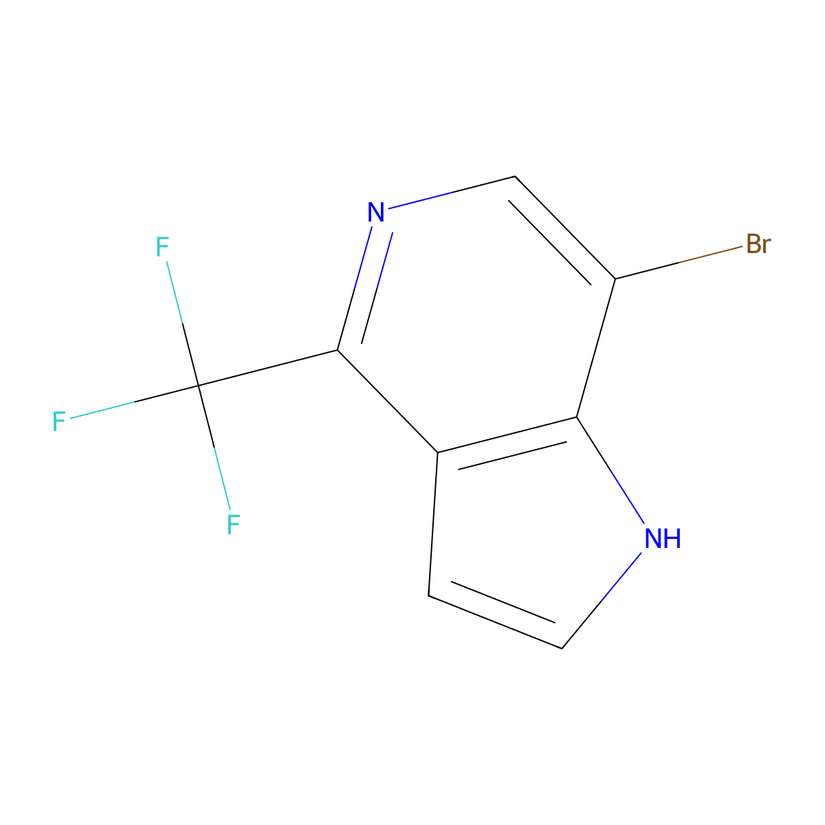 7-Bromo-4-(trifluoromethyl)-1H-pyrrolo[3,2-c]pyridine molecular structure, CAS 1260382-99-7