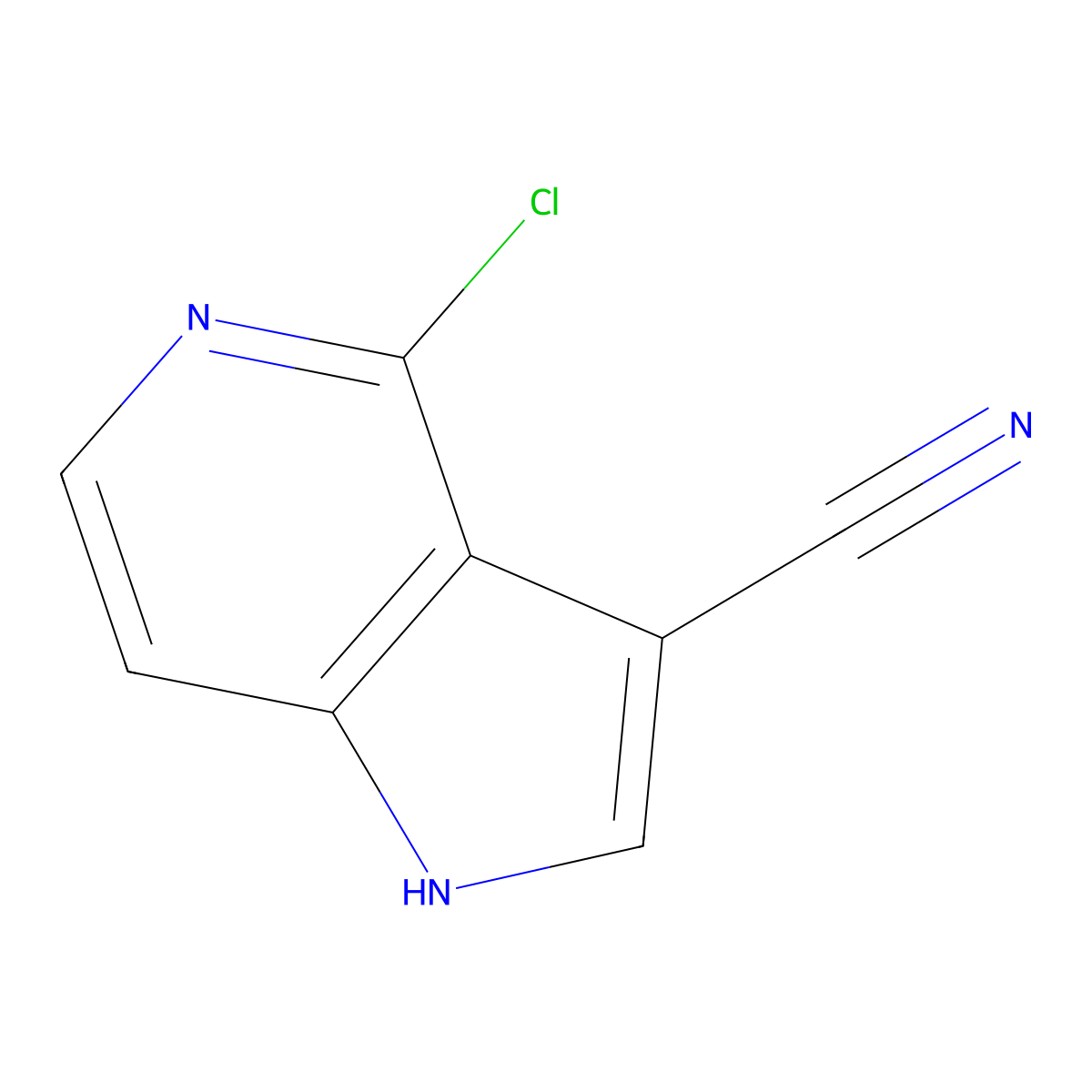 4-Chloro-1H-pyrrolo[3,2-c]pyridine-3-carbonitrile molecular structure, CAS 1260383-16-1