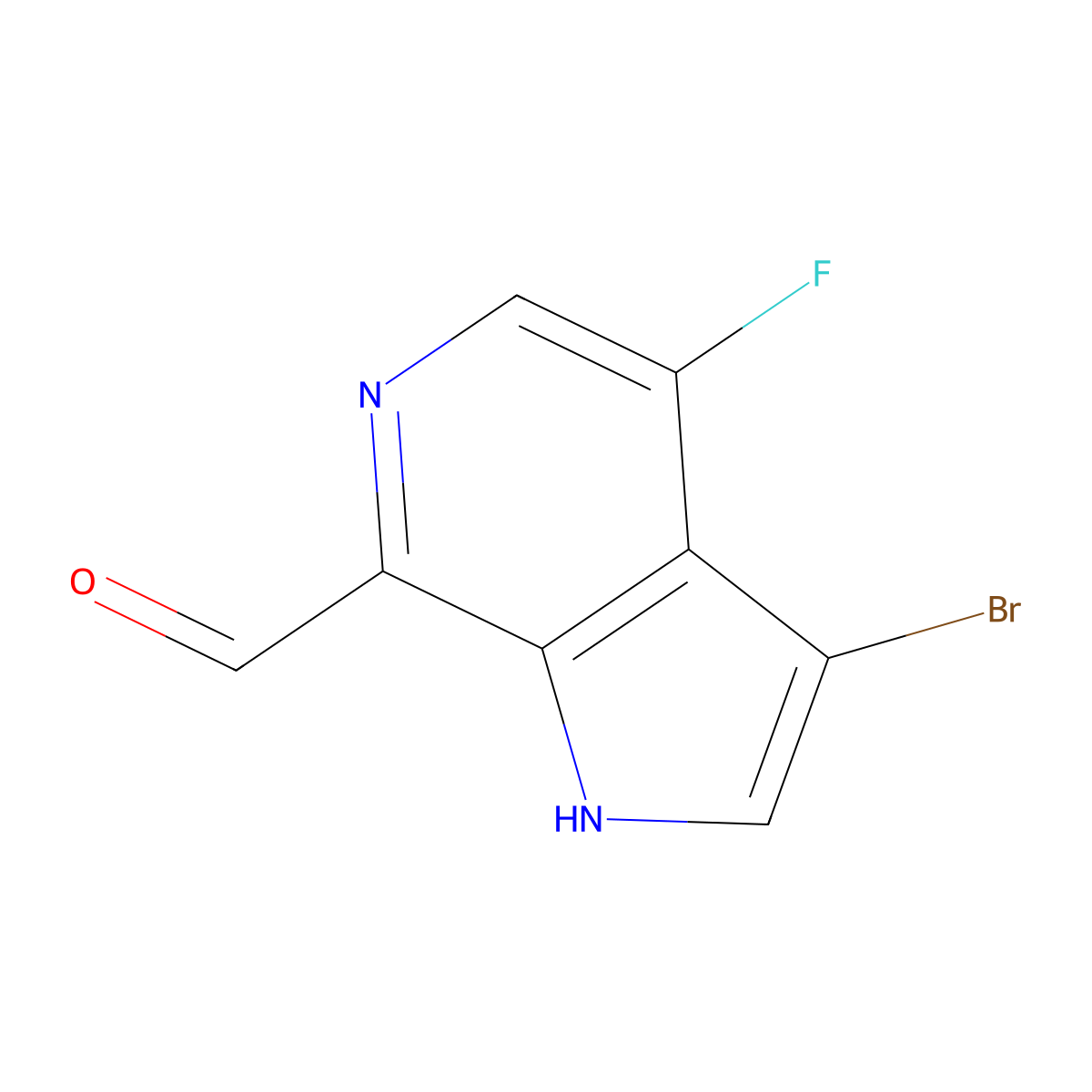 3-Bromo-4-fluoro-1H-pyrrolo[2,3-c]pyridine-7-carbaldehyde molecular structure, CAS 1260383-17-2