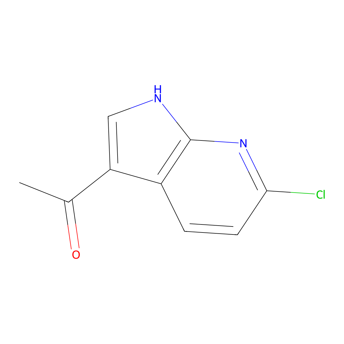 1-(6-Chloro-1H-pyrrolo[2,3-b]pyridin-3-yl)ethanone molecular structure, CAS 1260383-22-9