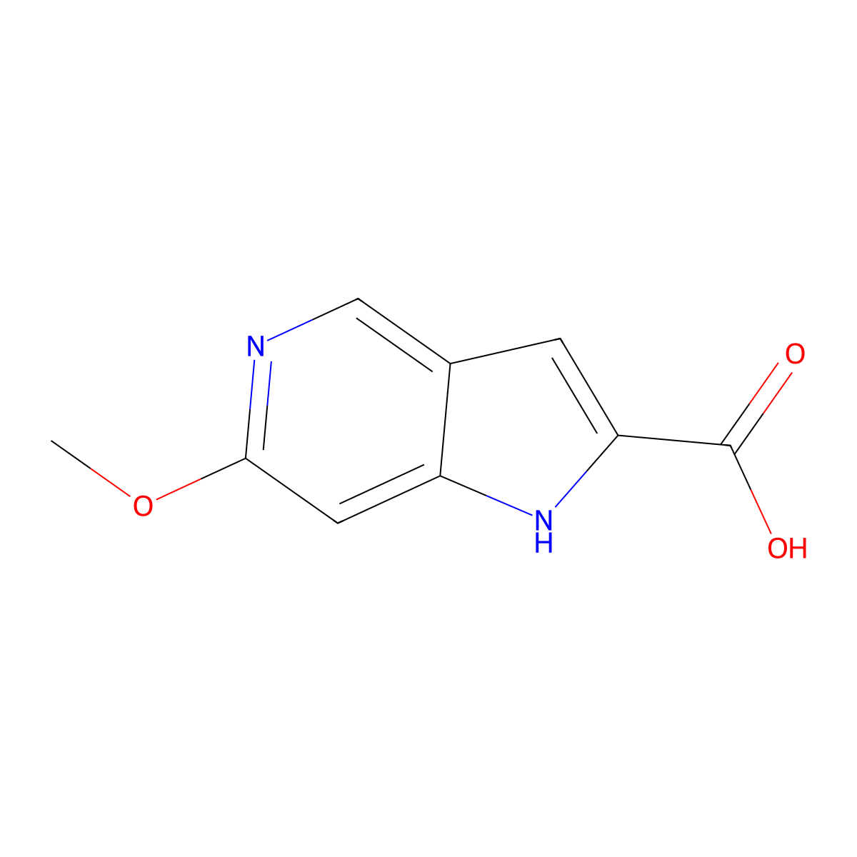 6-Methoxy-1H-pyrrolo[3,2-c]pyridine-2-carboxylic acid molecular structure, CAS 1260383-27-4