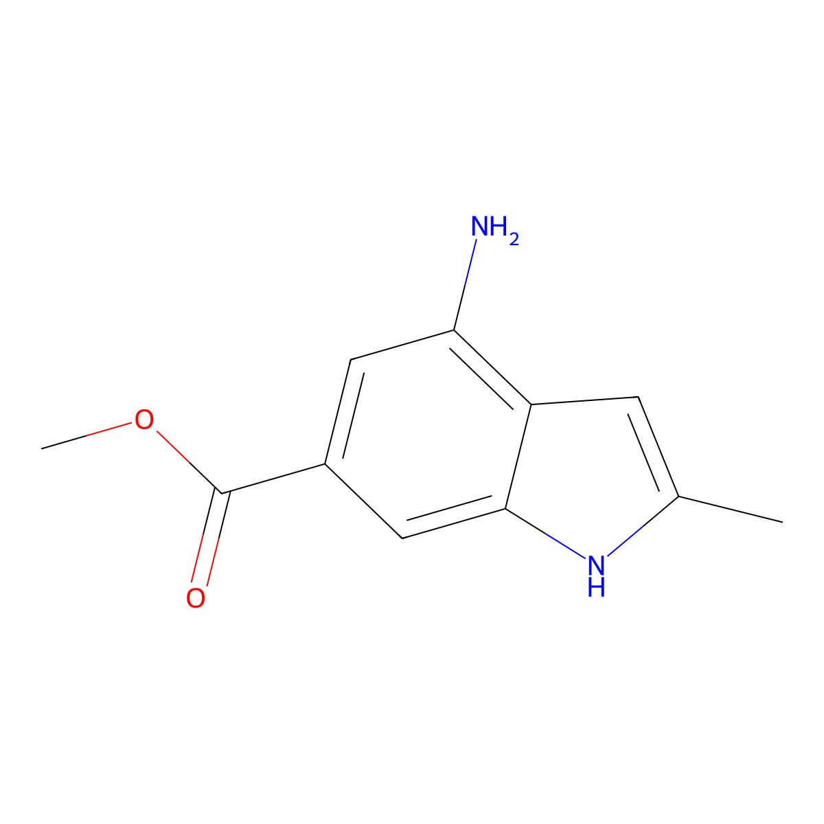 4-Amino-2-methyl-1H-indole-6-carboxylic acid methyl ester molecular structure, CAS 1260383-29-6