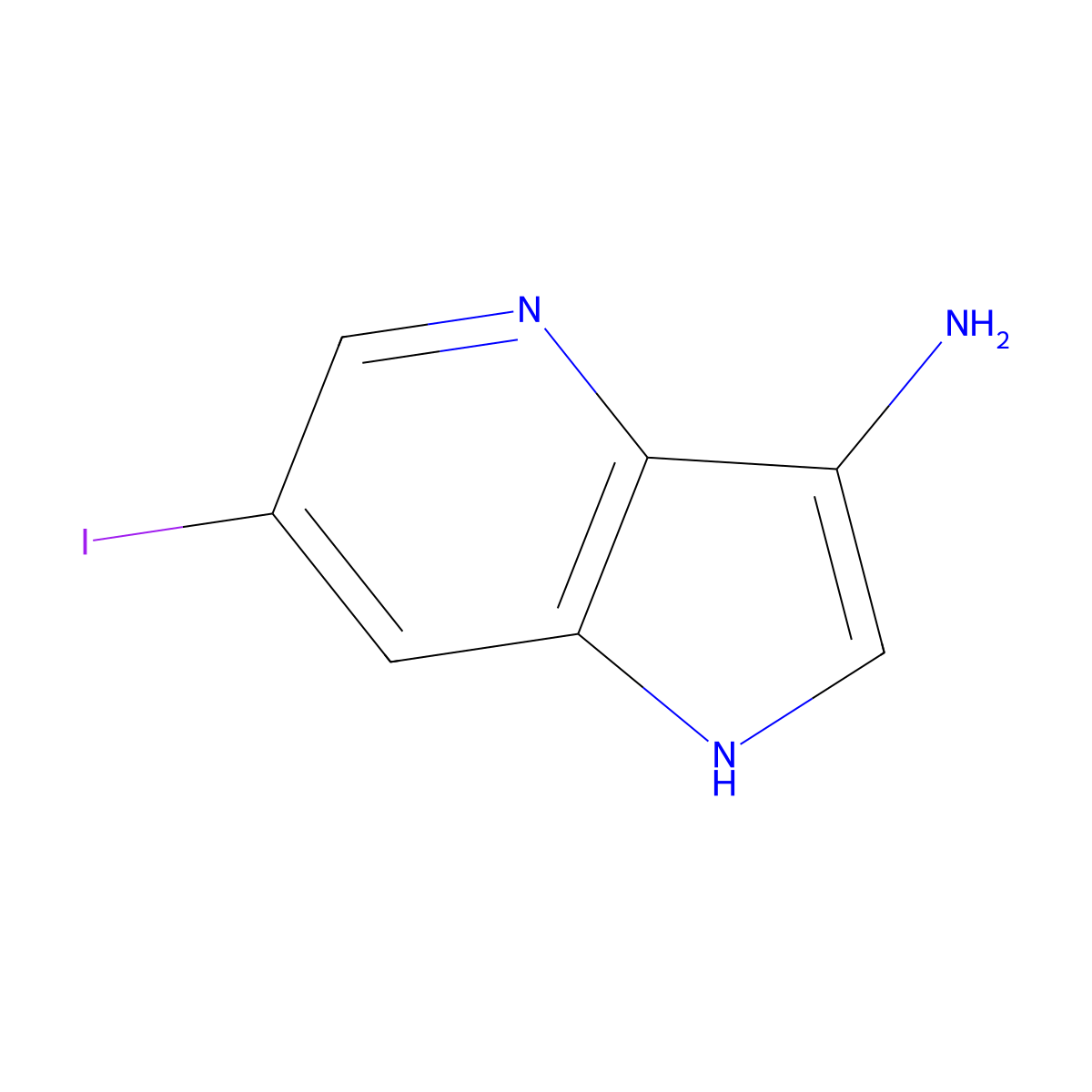 6-Iodo-1H-pyrrolo[3,2-b]pyridin-3-amine molecular structure, CAS 1260383-31-0