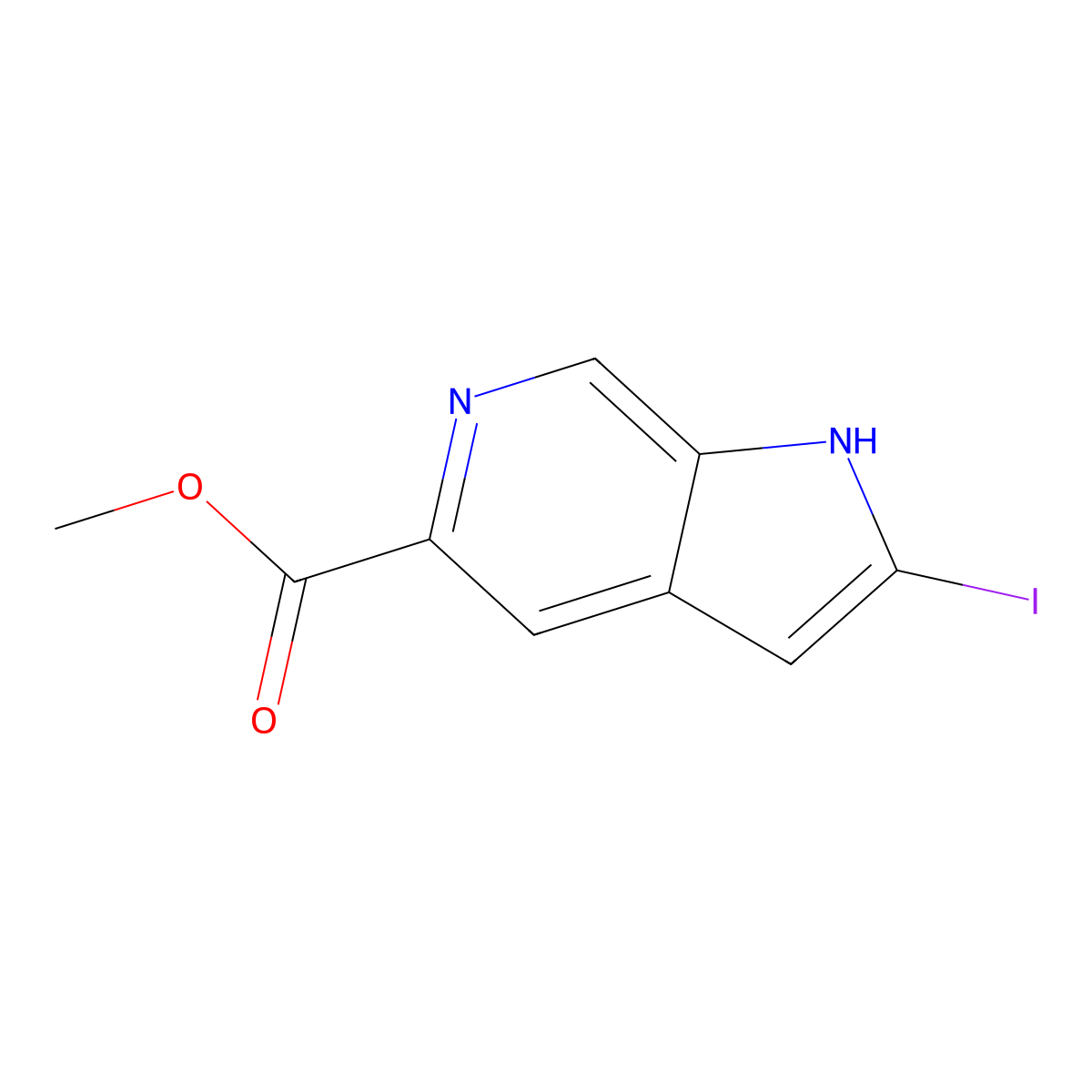 2-Iodo-6-azaindole-5-carboxylic acid methyl ester molecular structure, CAS 1260383-39-8